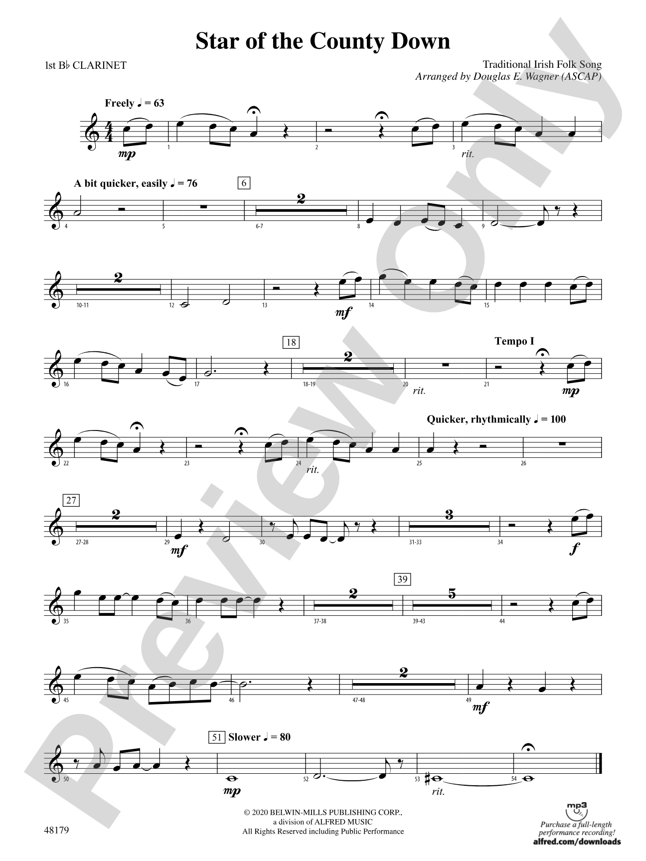 Star of the County Down: 1st B-flat Clarinet