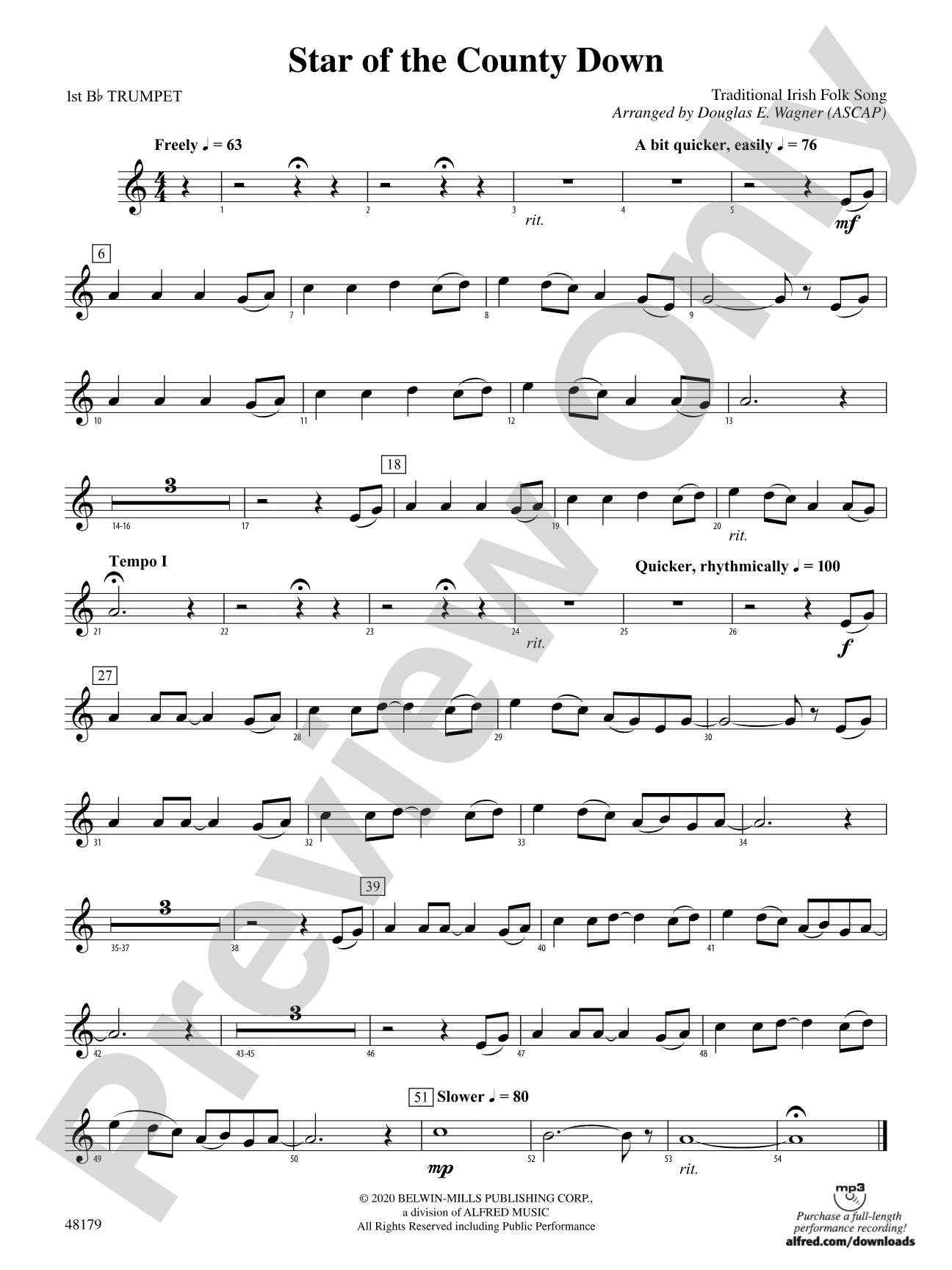 Star of the County Down: 1st B-flat Trumpet