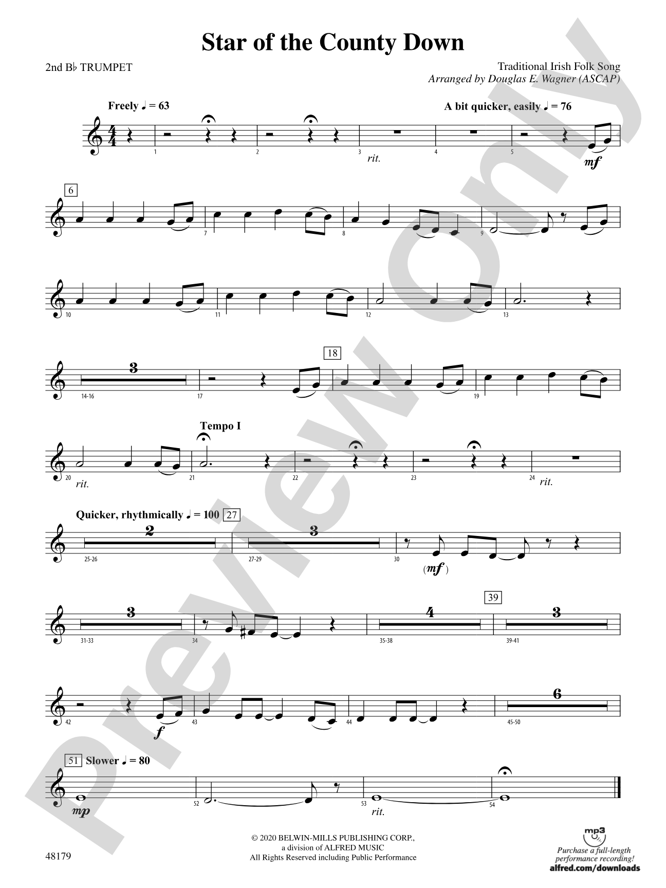 Star of the County Down: 2nd B-flat Trumpet