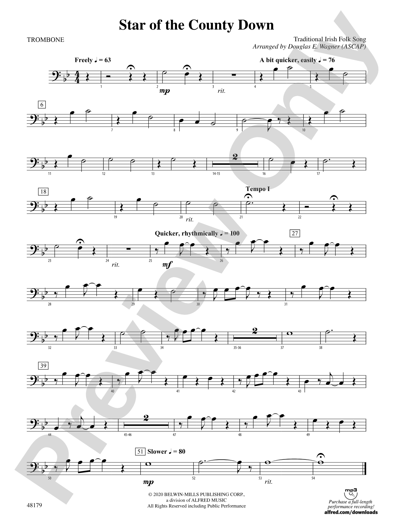 Star of the County Down: 1st Trombone