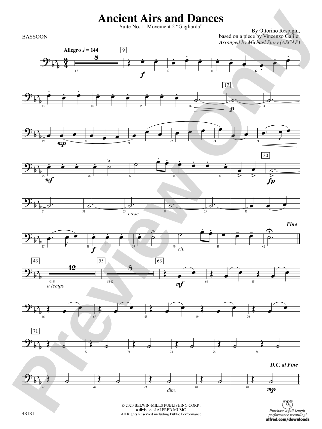 Ancient Airs and Dances: Bassoon