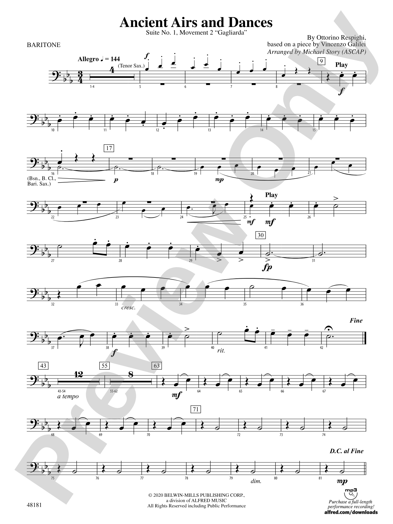 Ancient Airs and Dances: Baritone B.C.