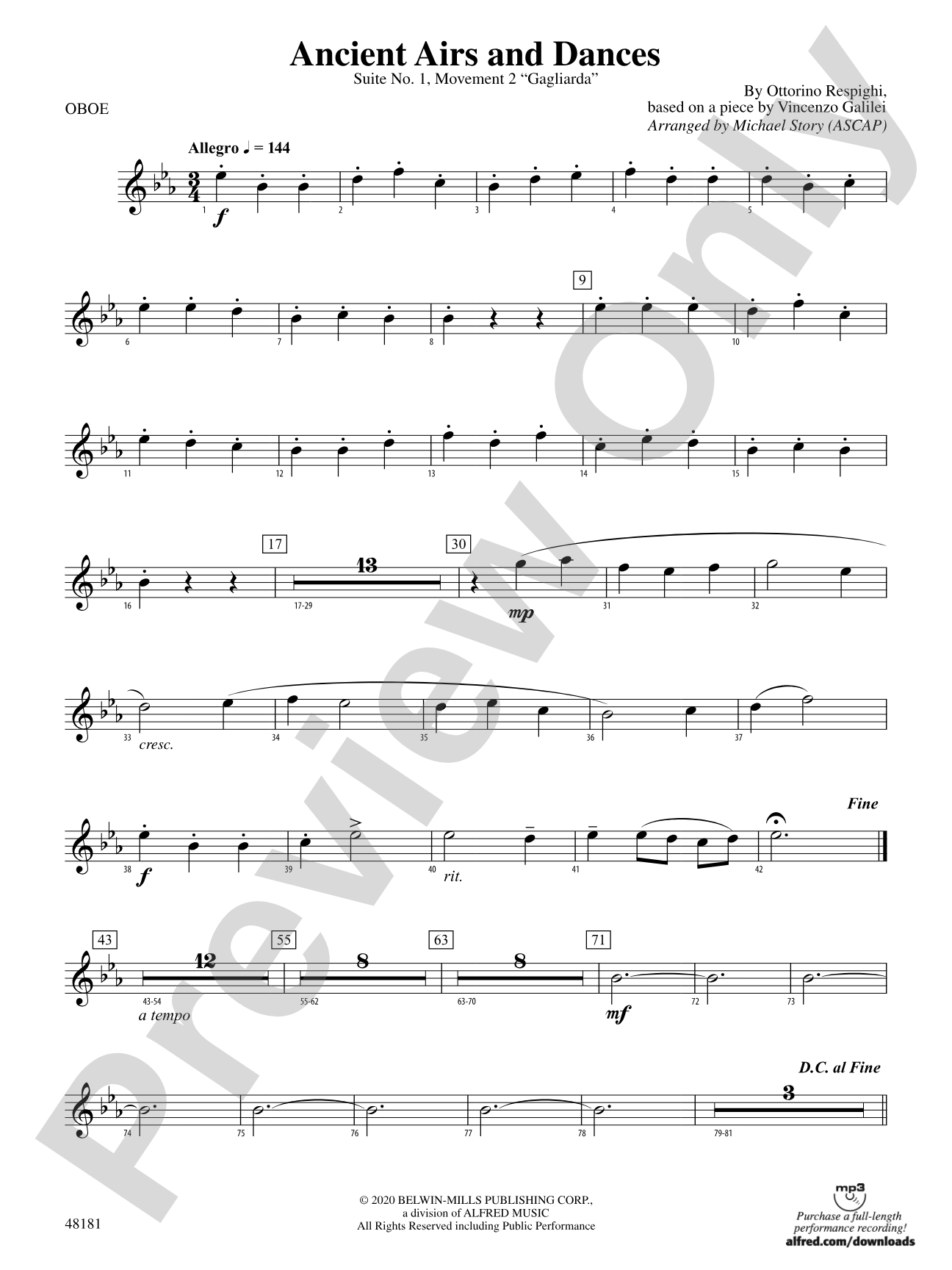 Ancient Airs and Dances: Oboe