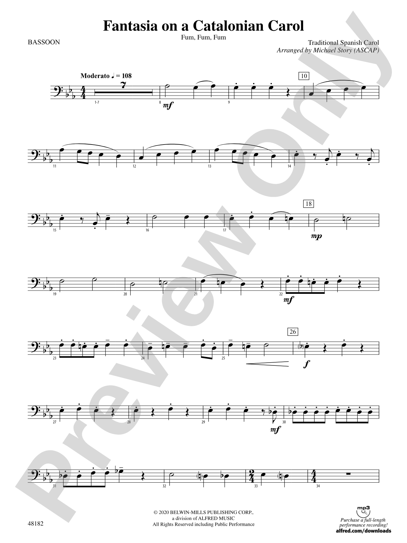 Fantasia on a Catalonian Carol: Bassoon