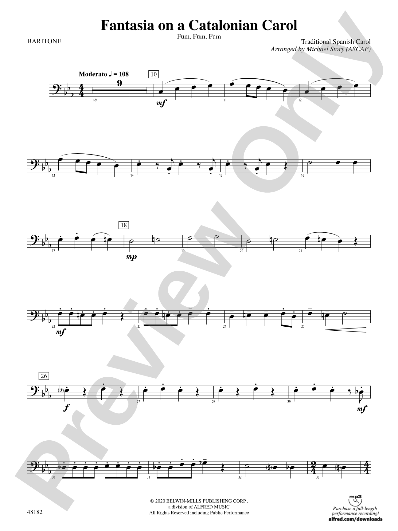 Fantasia on a Catalonian Carol: Baritone B.C.