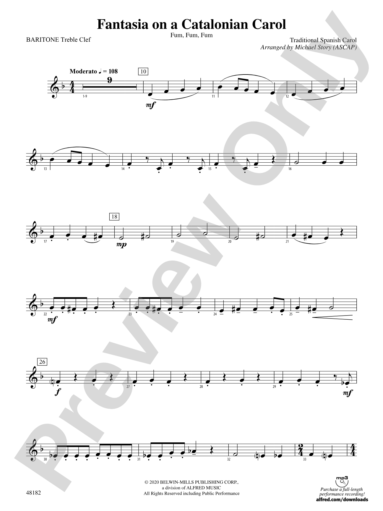 Fantasia on a Catalonian Carol: Baritone T.C.