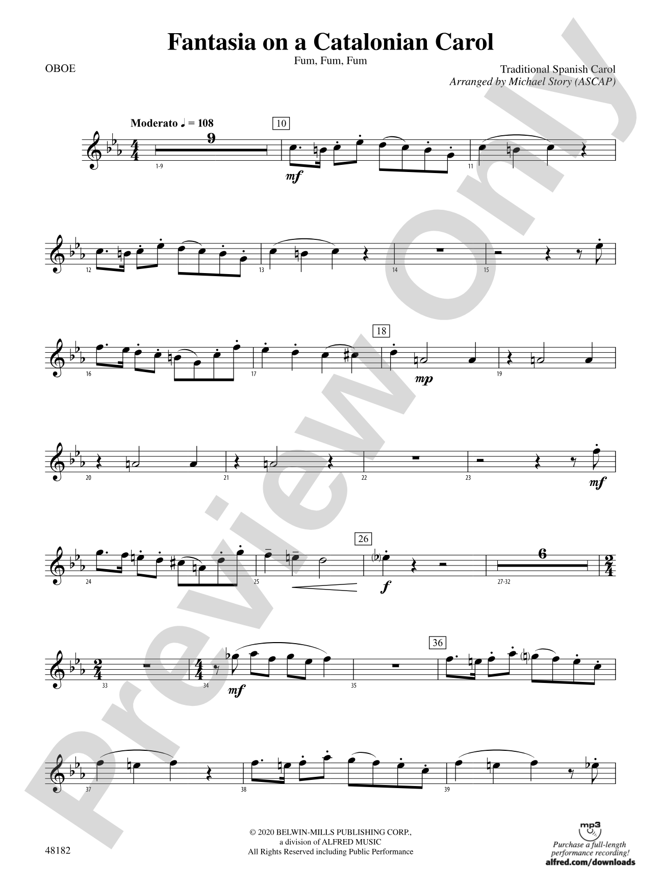 Fantasia on a Catalonian Carol: Oboe