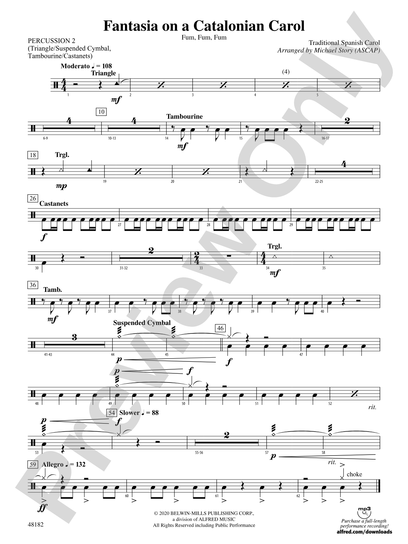 Fantasia on a Catalonian Carol: 2nd Percussion