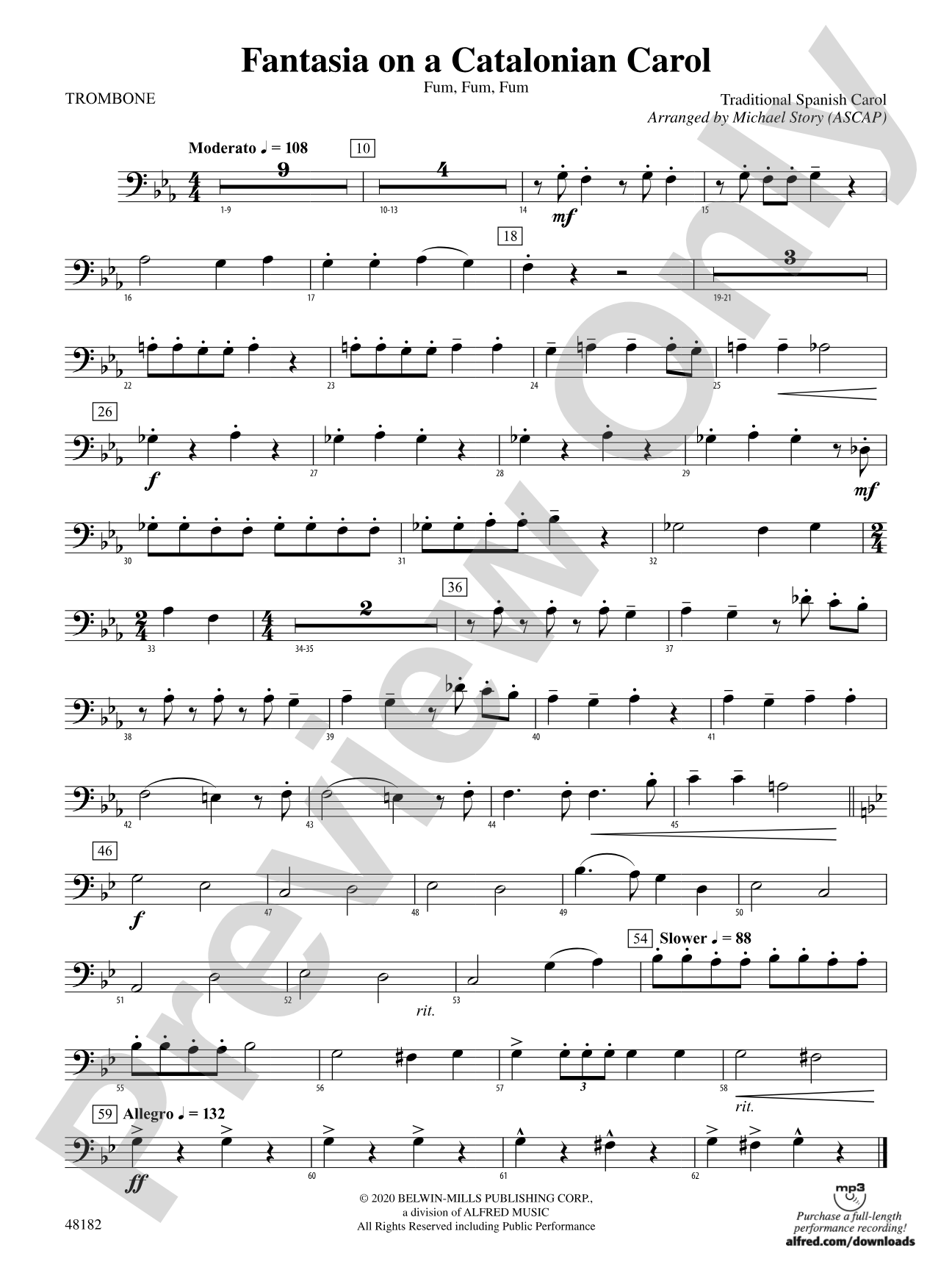 Fantasia on a Catalonian Carol: 1st Trombone