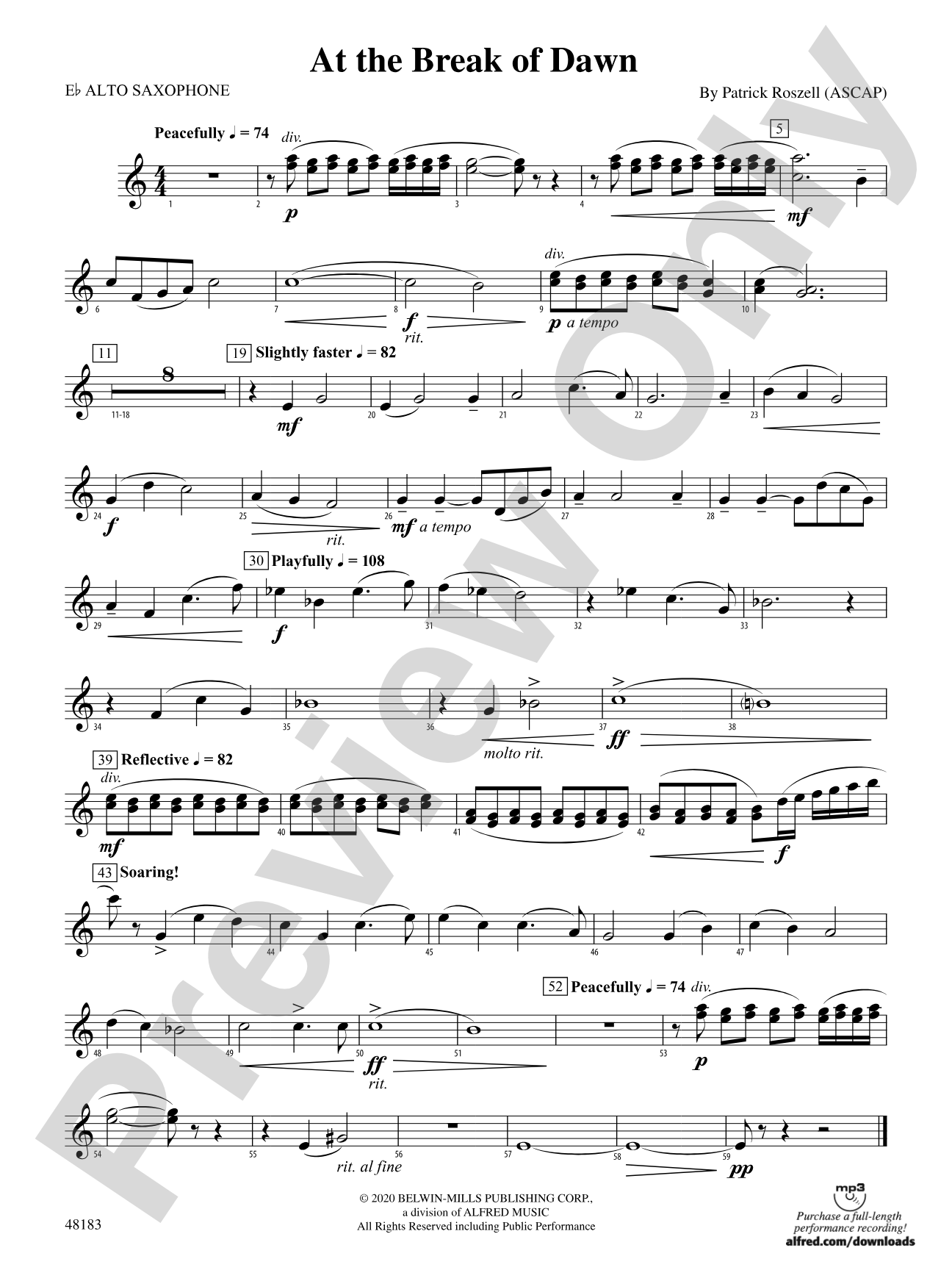 At the Break of Dawn: E-flat Alto Saxophone