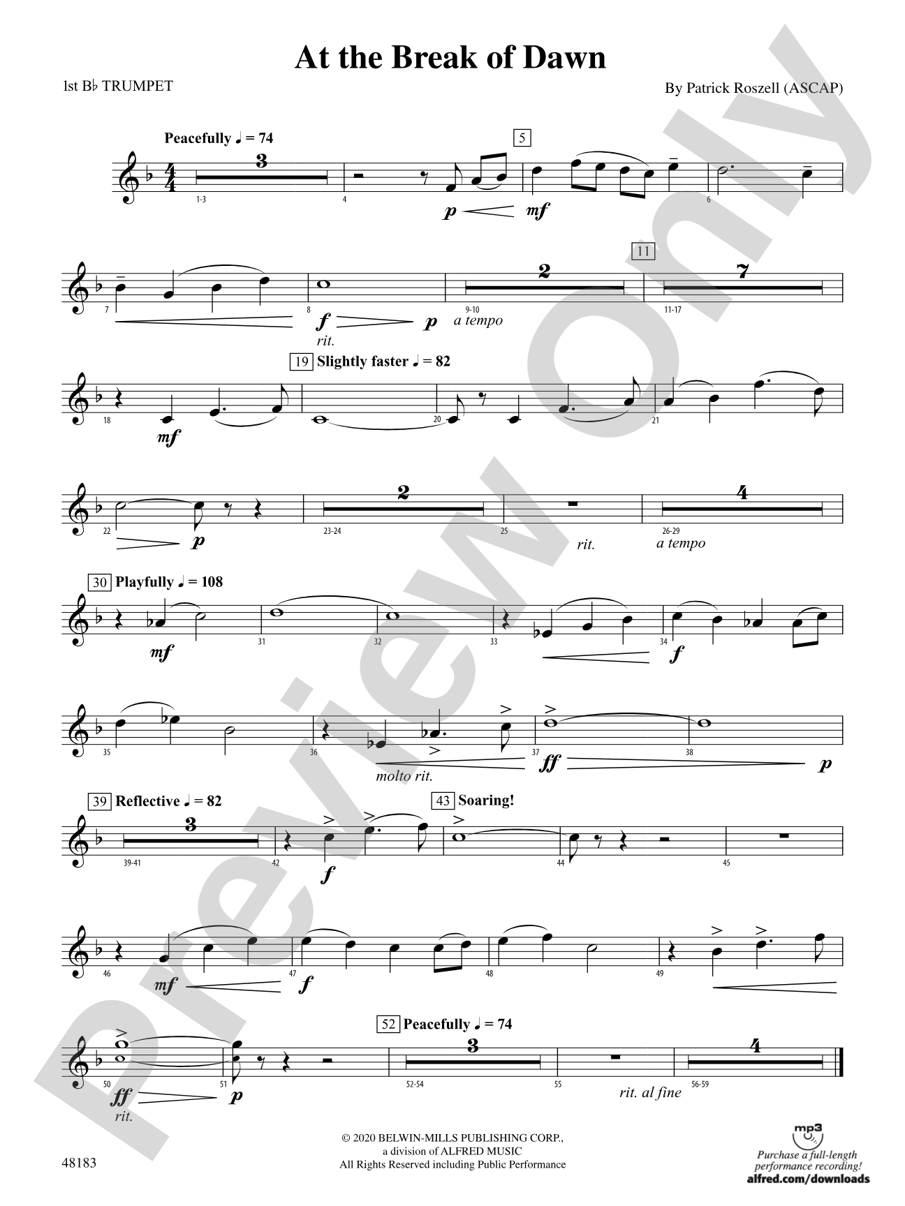 At the Break of Dawn: 1st B-flat Trumpet