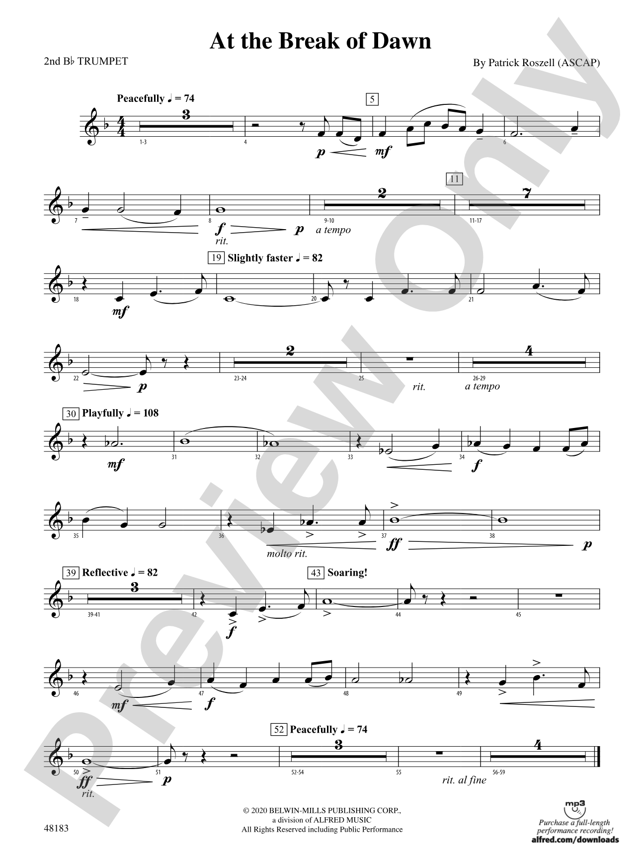 At the Break of Dawn: 2nd B-flat Trumpet