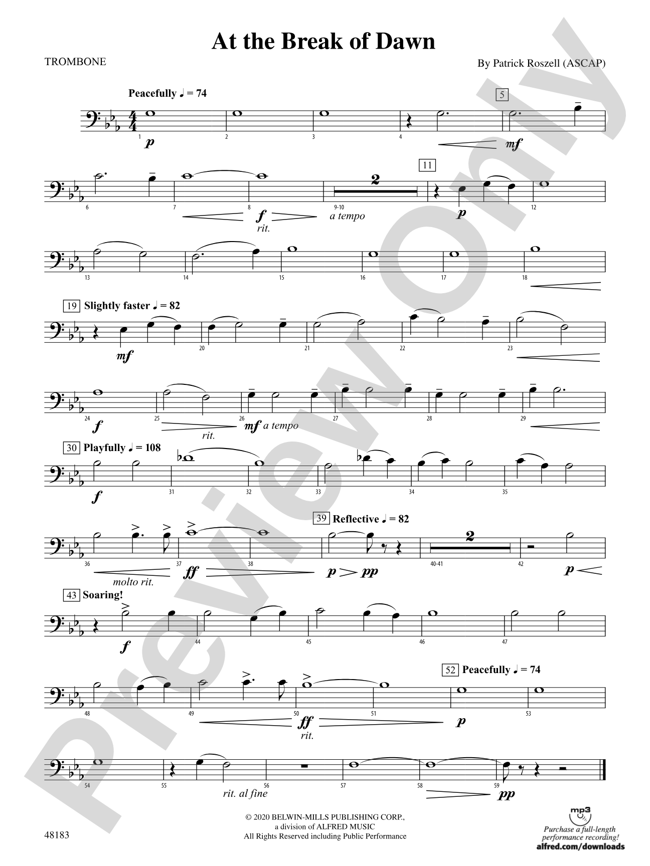 At the Break of Dawn: 1st Trombone