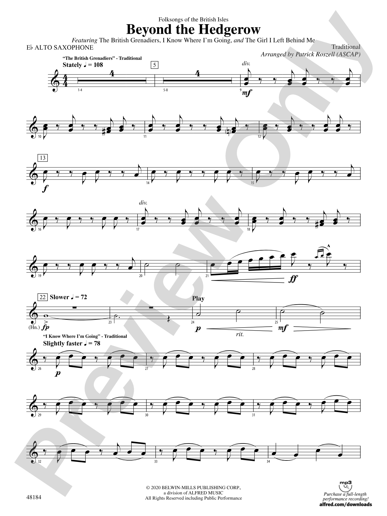 Beyond the Hedgerow: E-flat Alto Saxophone
