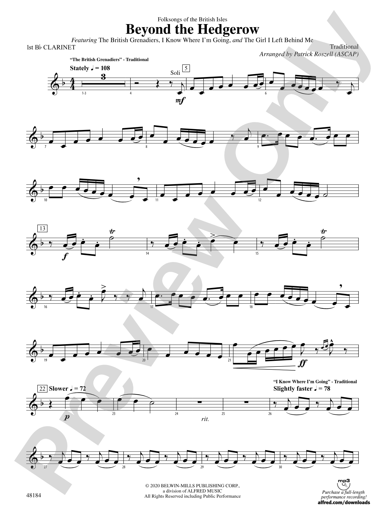 Beyond the Hedgerow: 1st B-flat Clarinet