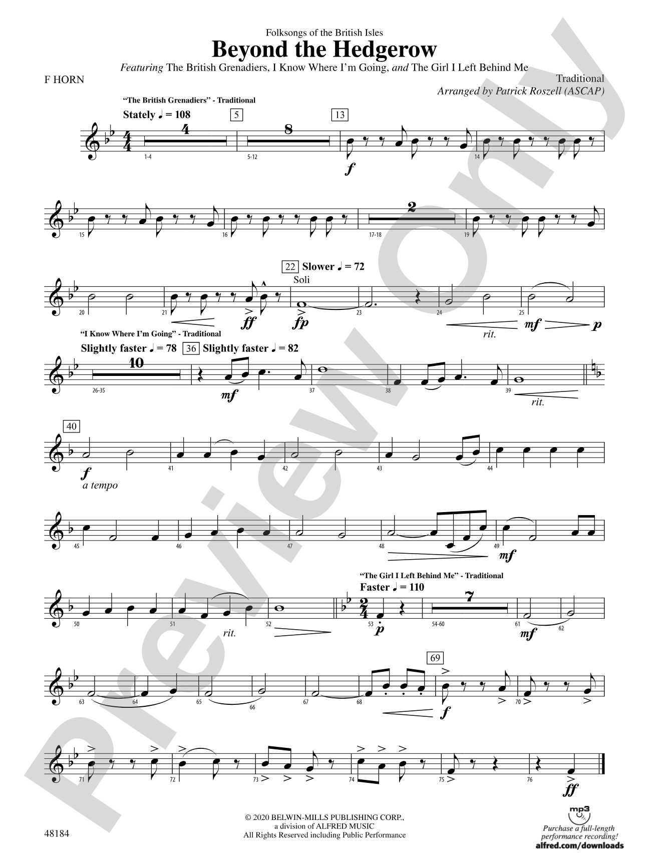 Beyond the Hedgerow: 1st F Horn