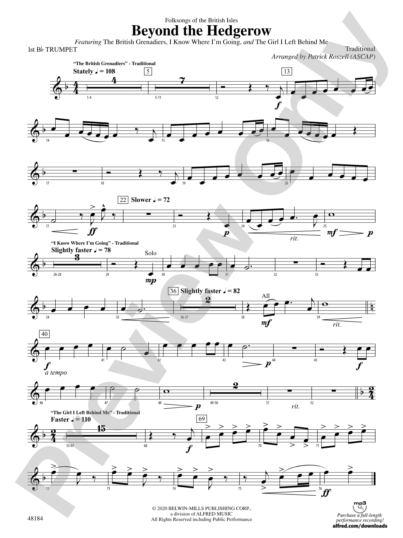 Beyond the Hedgerow: 1st B-flat Trumpet