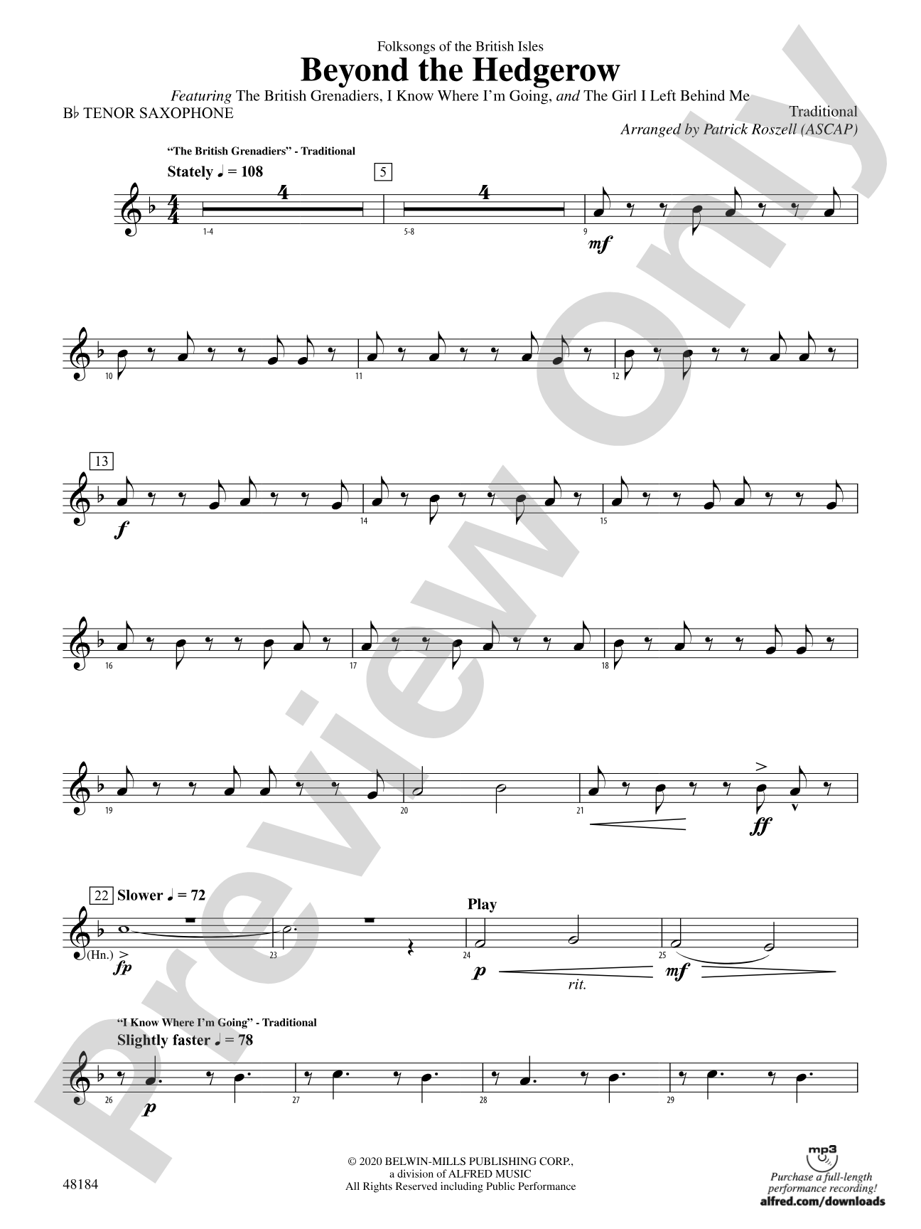 Beyond the Hedgerow: B-flat Tenor Saxophone