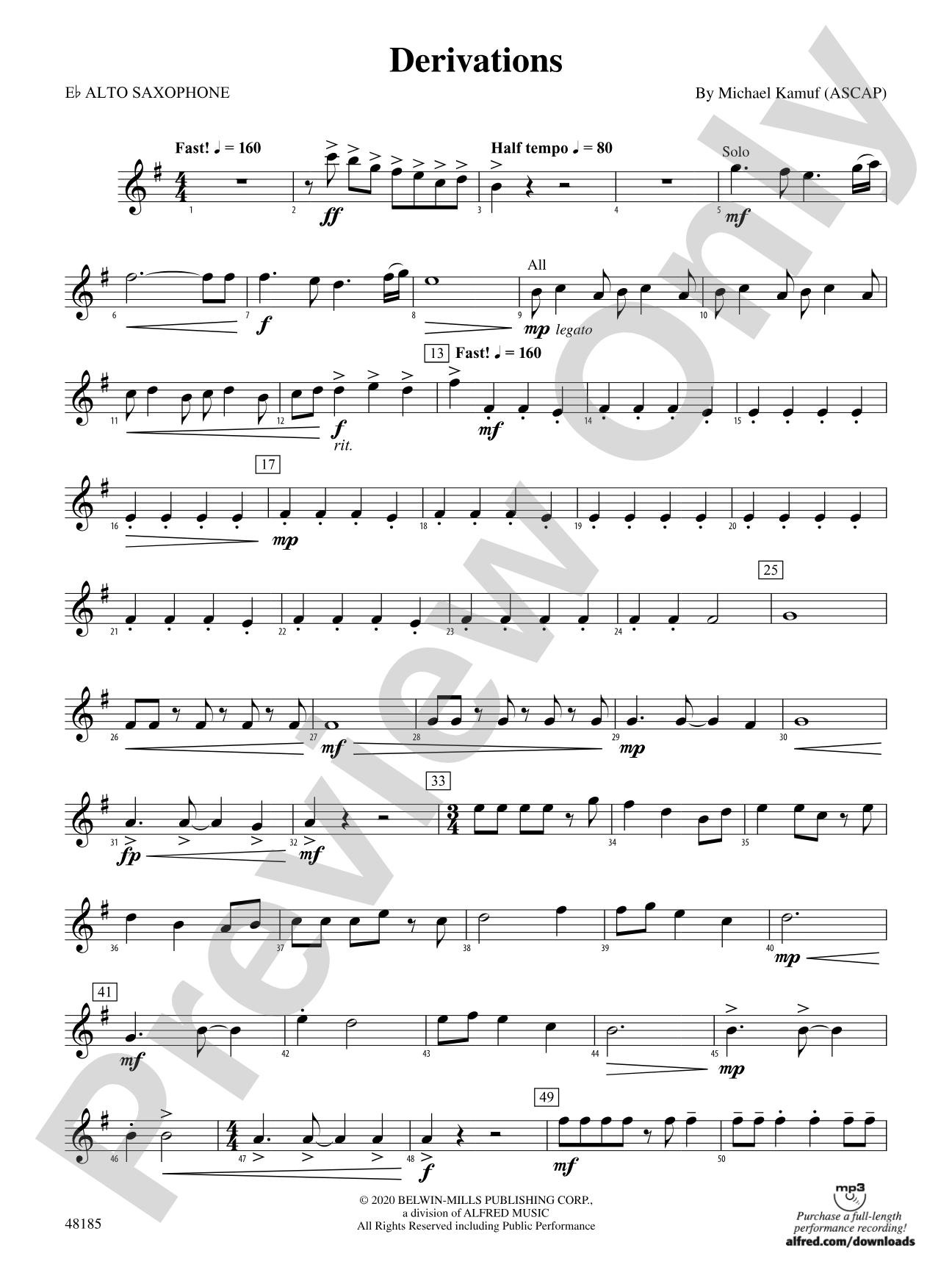 Derivations: E-flat Alto Saxophone