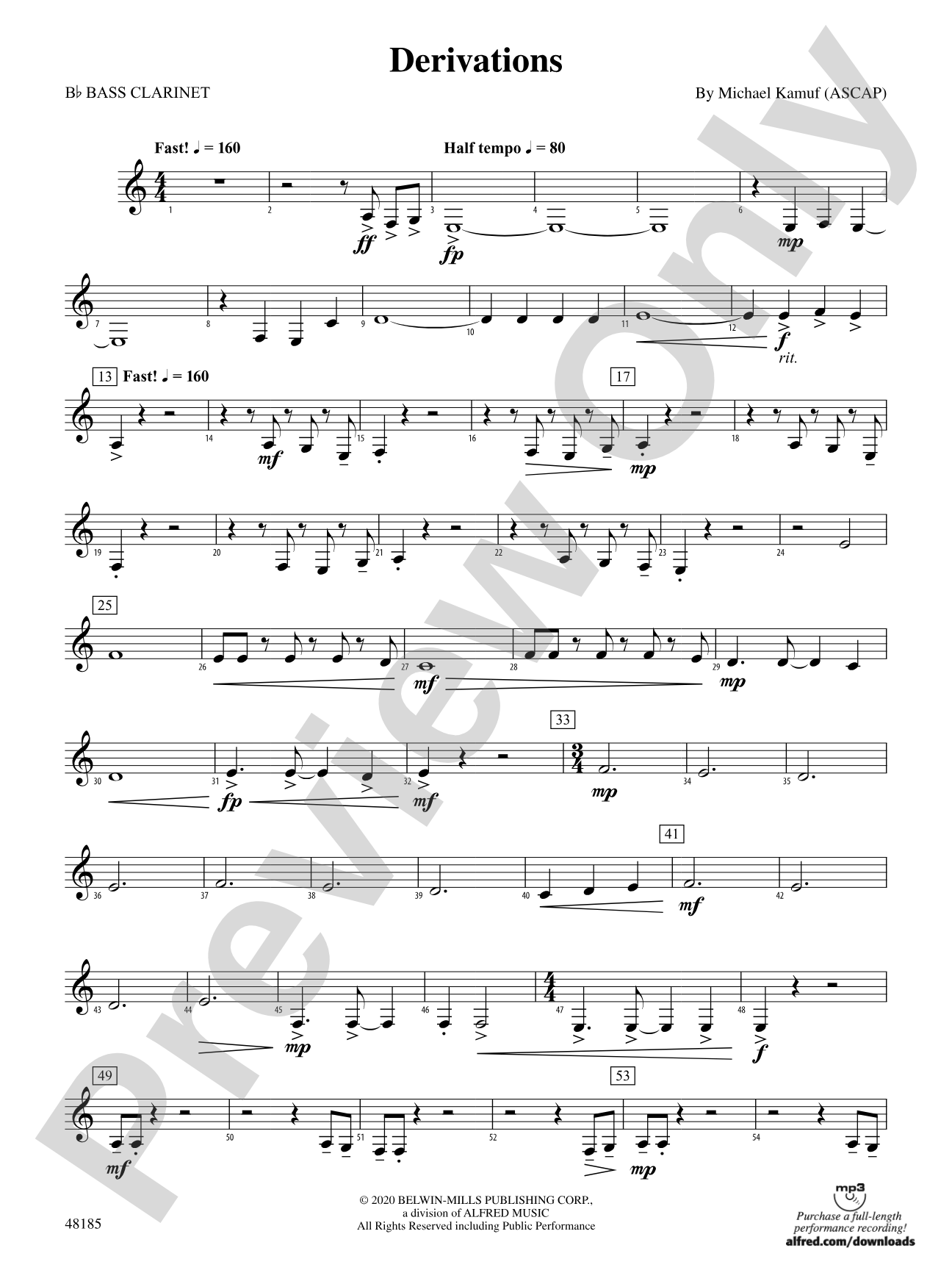 Derivations: B-flat Bass Clarinet