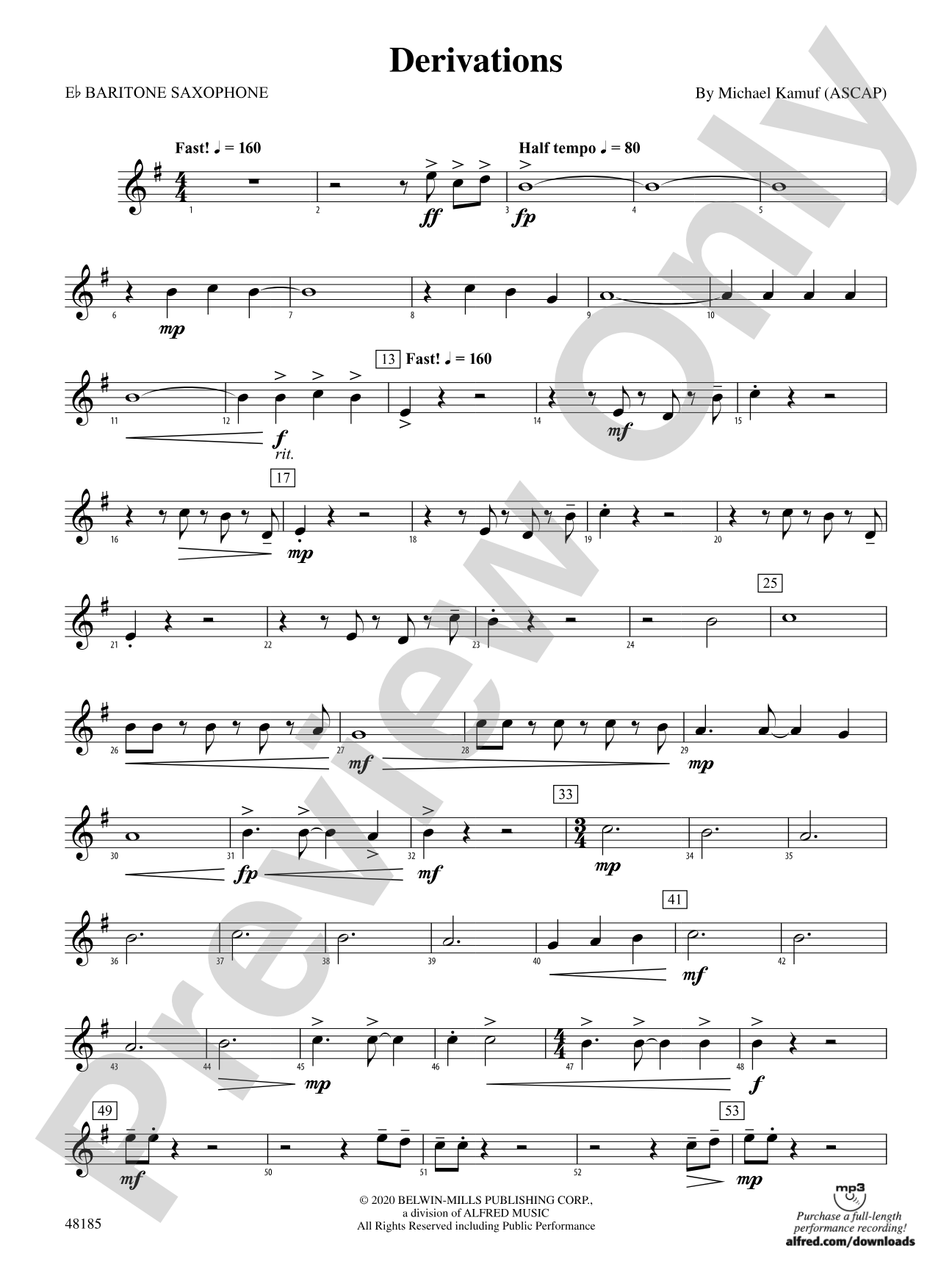 Derivations: E-flat Baritone Saxophone