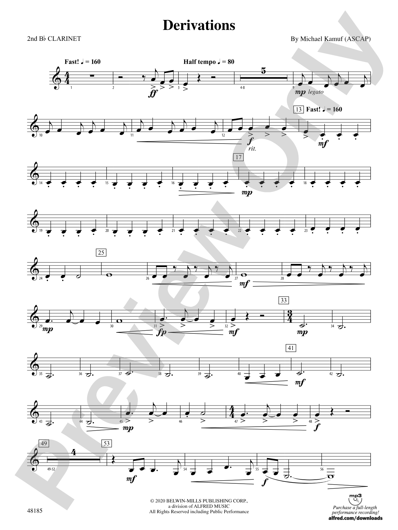 Derivations: 2nd B-flat Clarinet