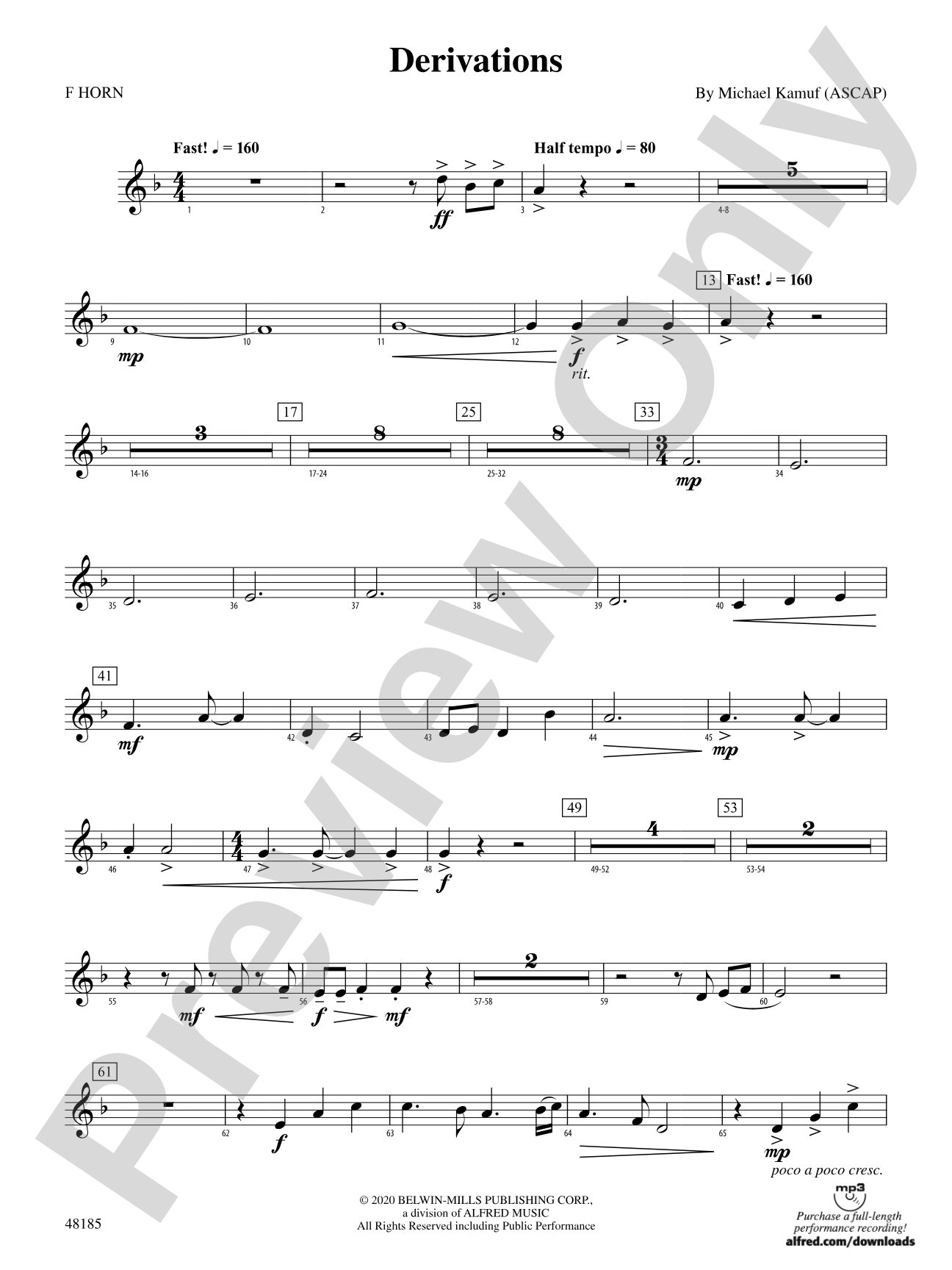 Derivations: 1st F Horn