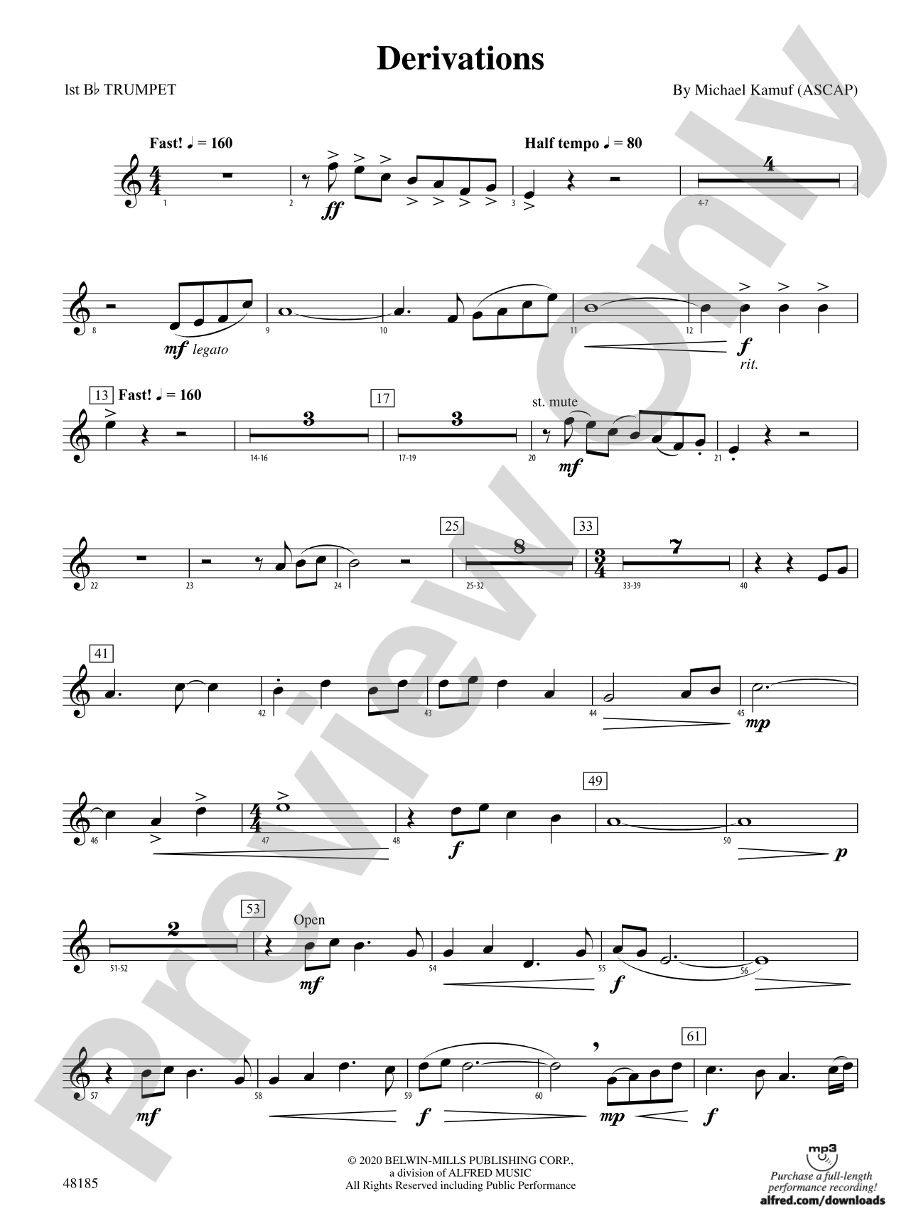 Derivations: 1st B-flat Trumpet