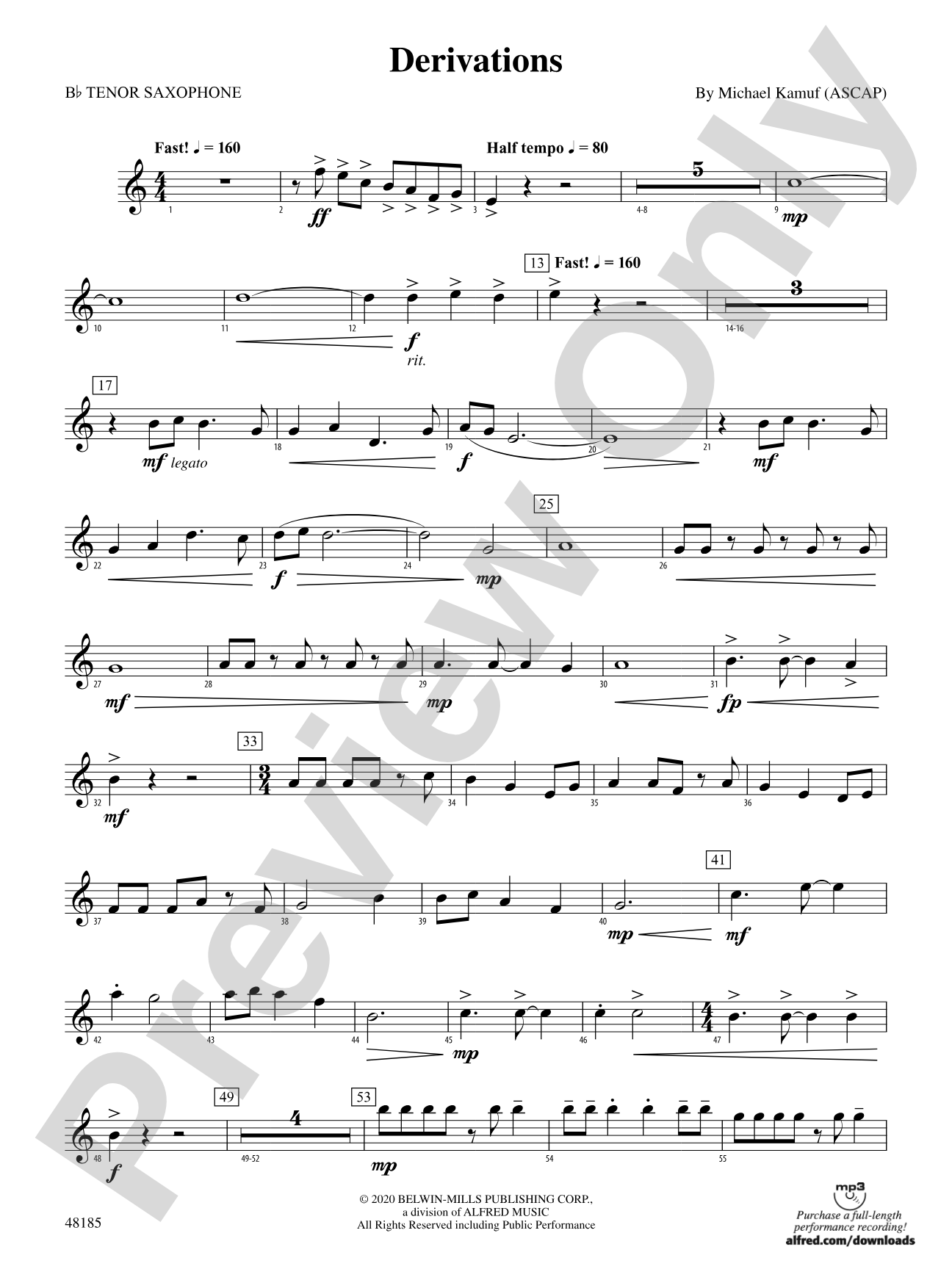 Derivations: B-flat Tenor Saxophone