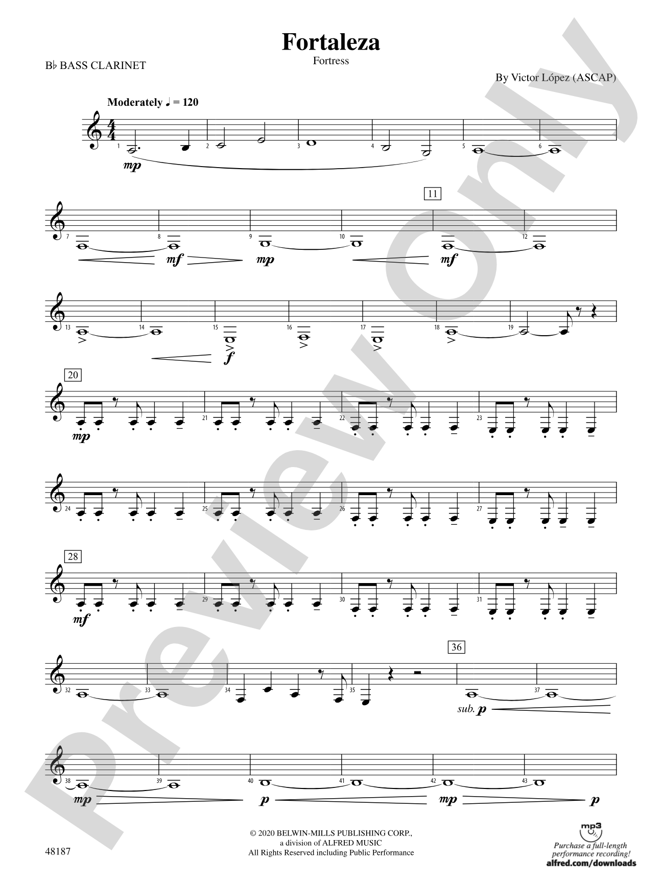 Fortaleza: B-flat Bass Clarinet