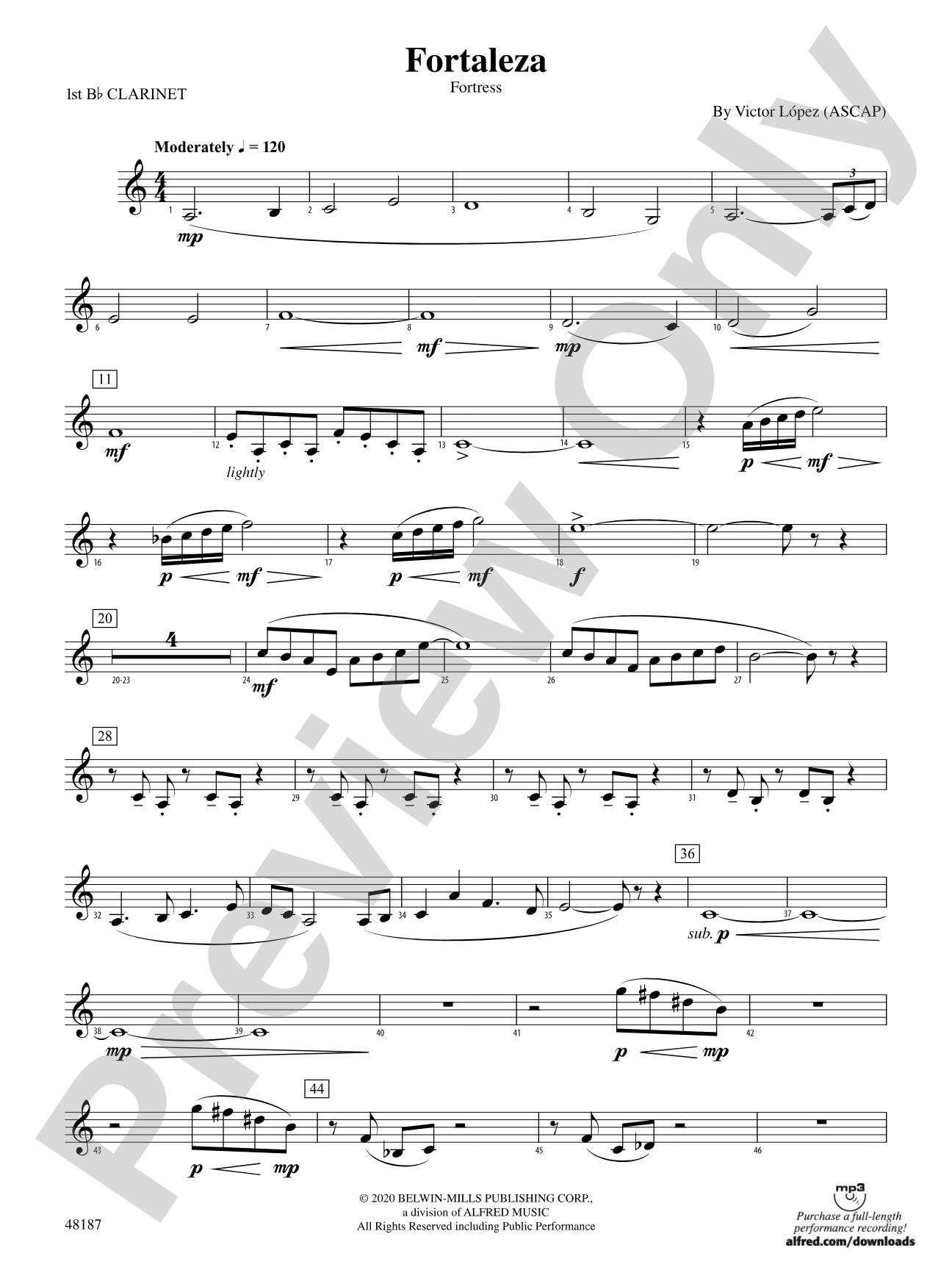 Fortaleza: 1st B-flat Clarinet