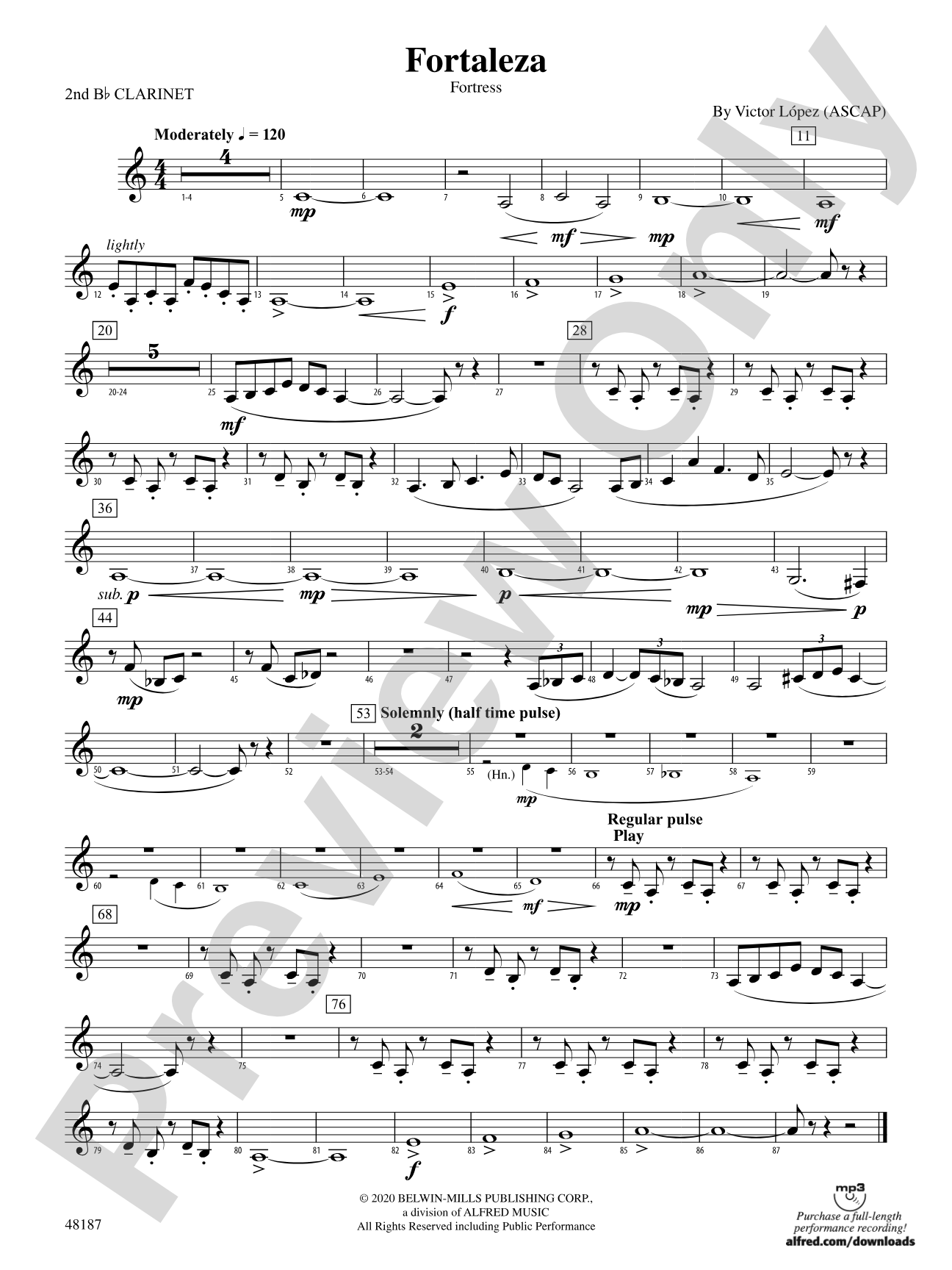 Fortaleza: 2nd B-flat Clarinet