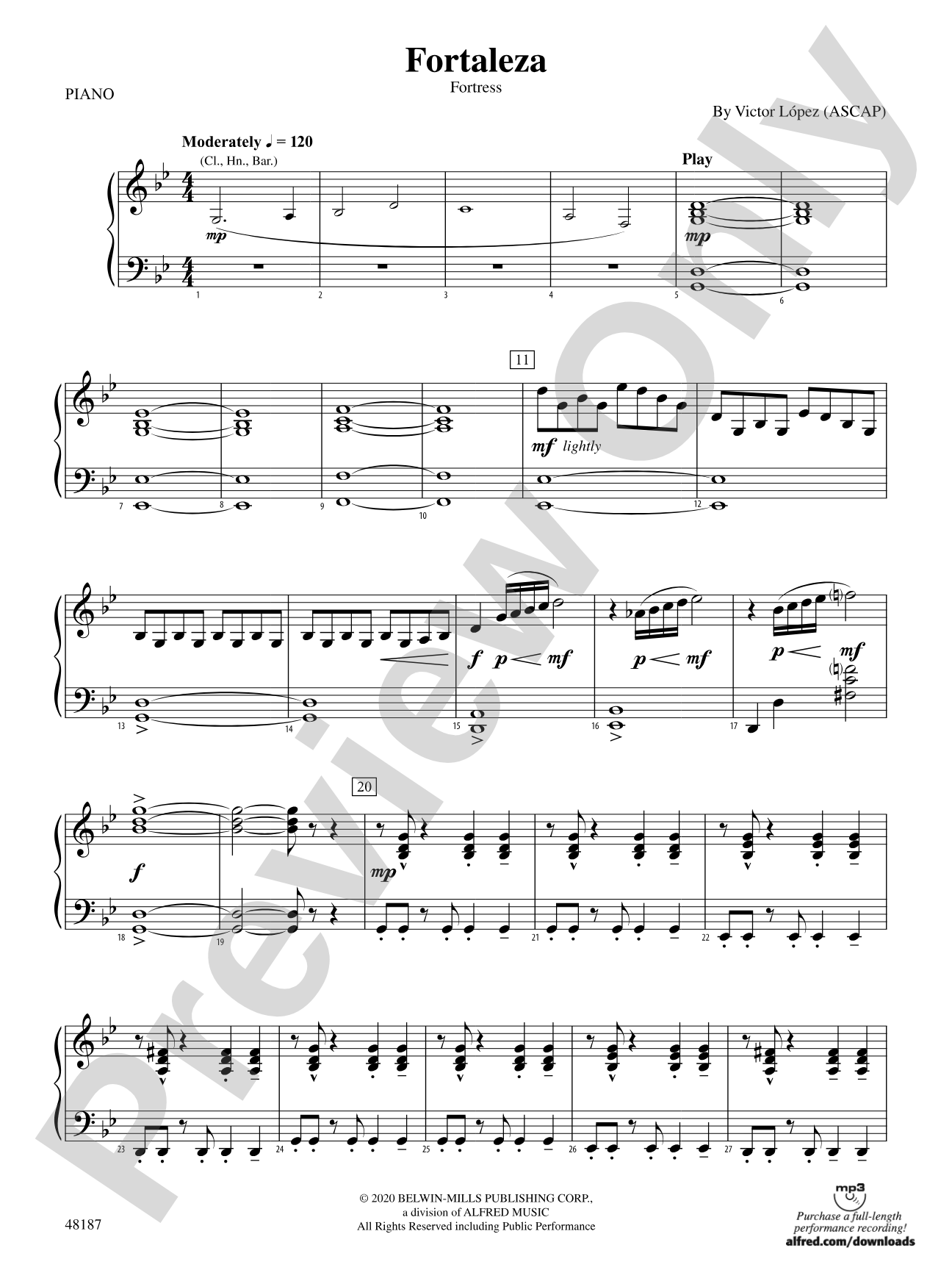 Fortaleza: Piano Accompaniment