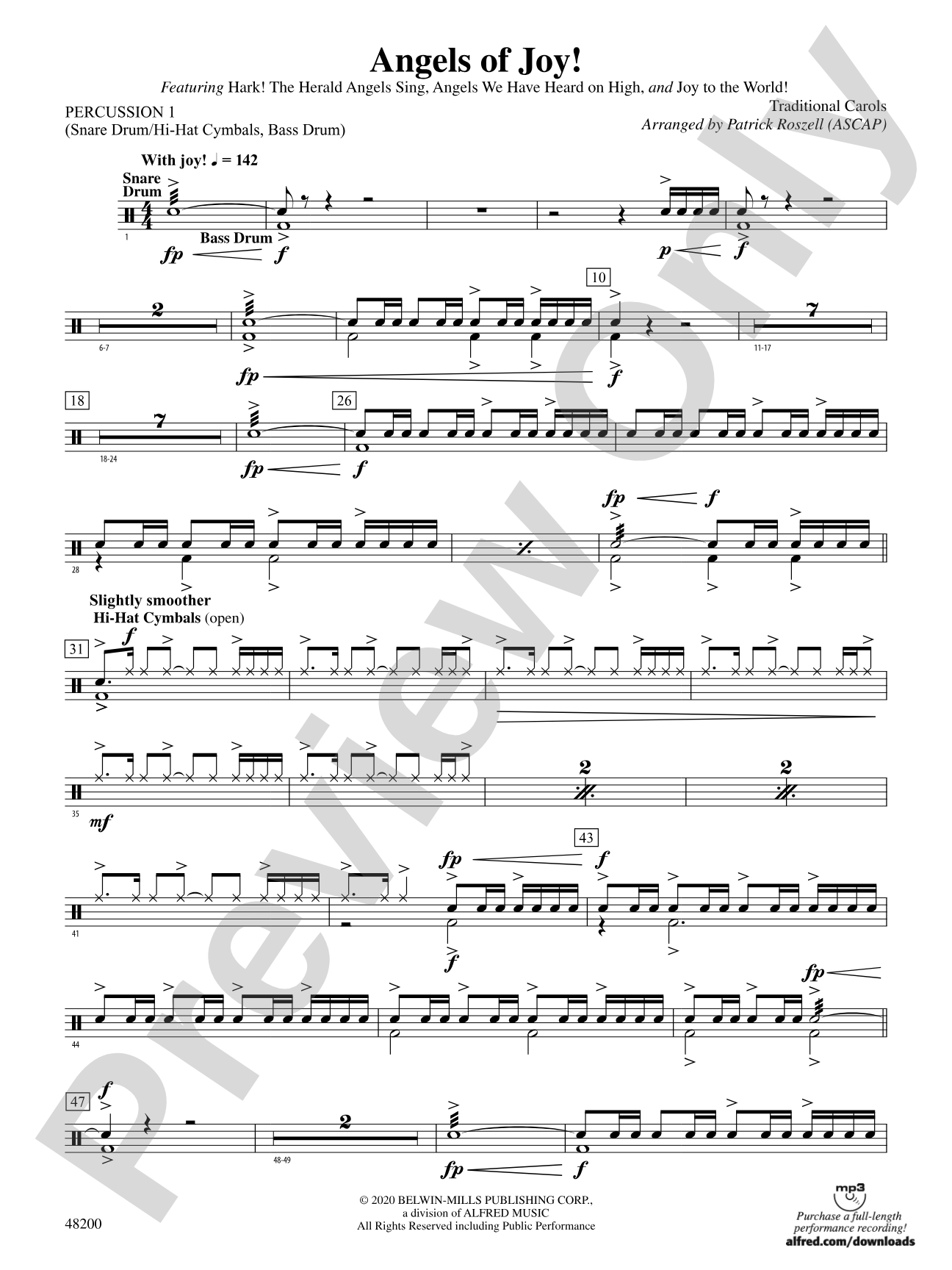 Angels of Joy!: 1st Percussion