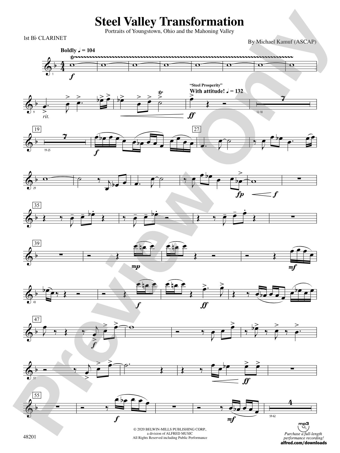Steel Valley Transformation: 1st B-flat Clarinet