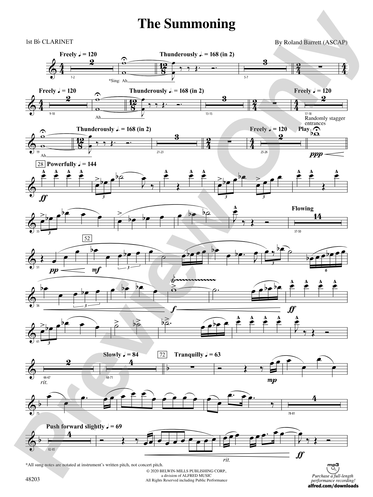 The Summoning: 1st B-flat Clarinet
