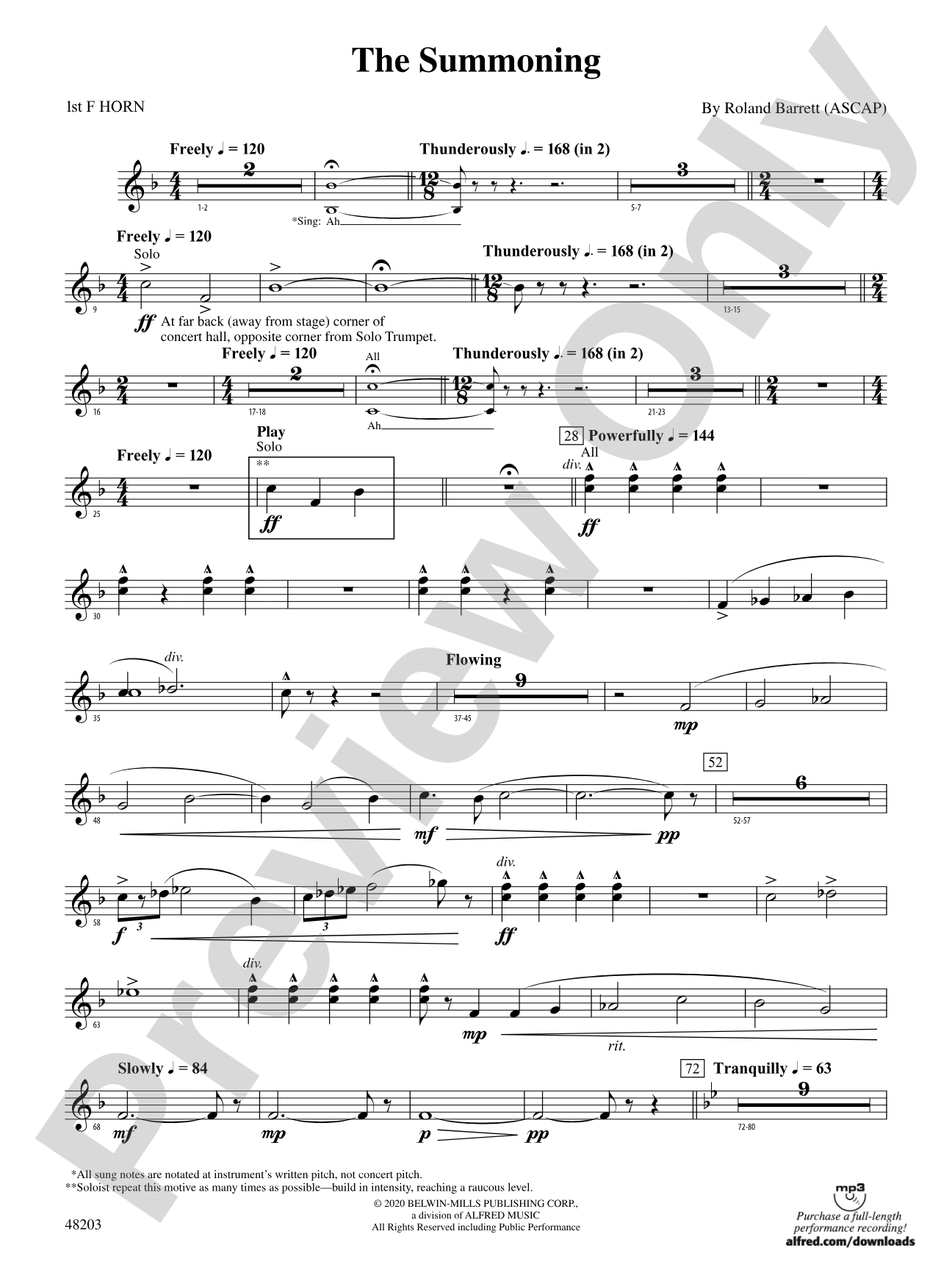 The Summoning: 1st F Horn