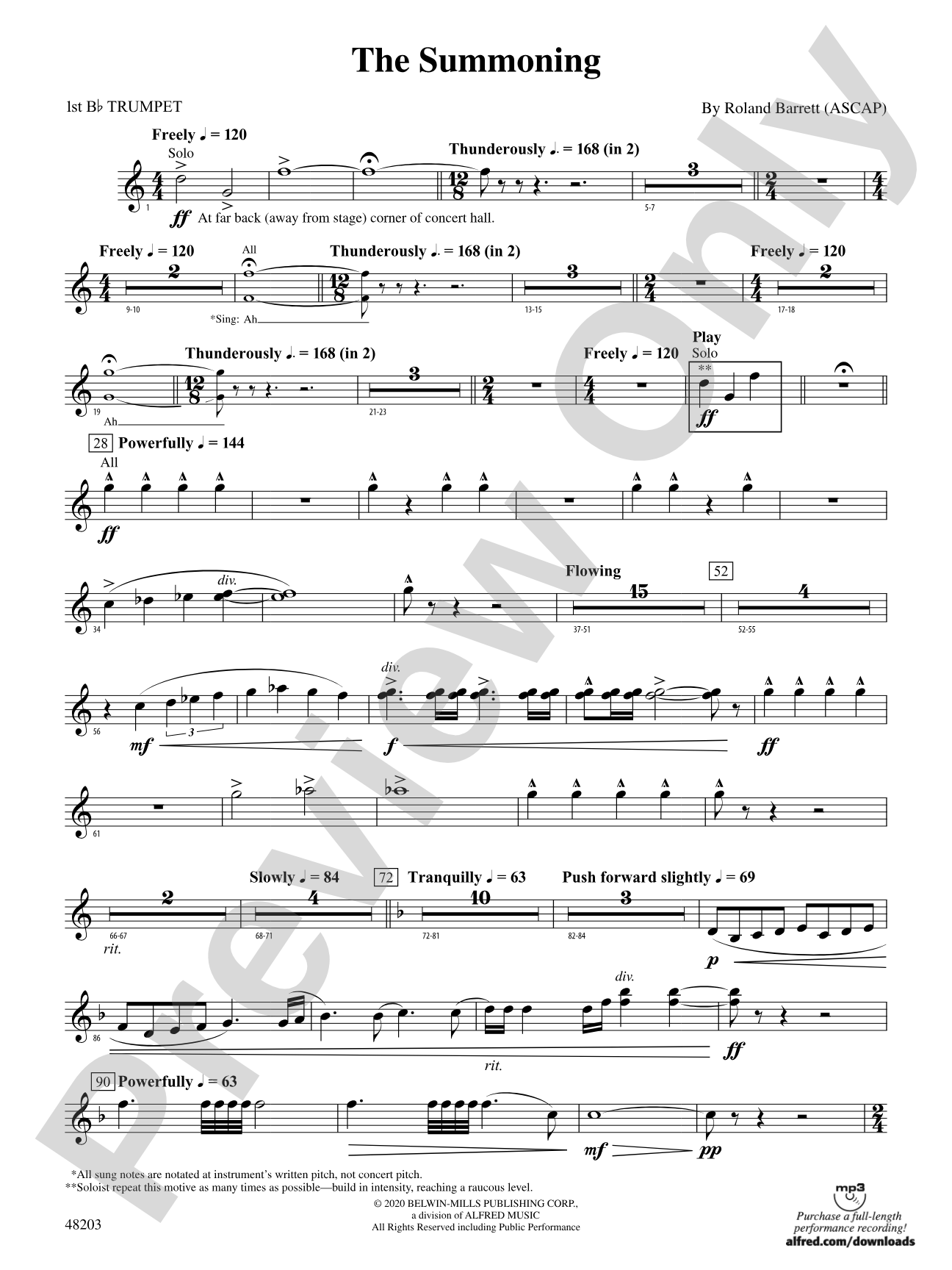 The Summoning: 1st B-flat Trumpet