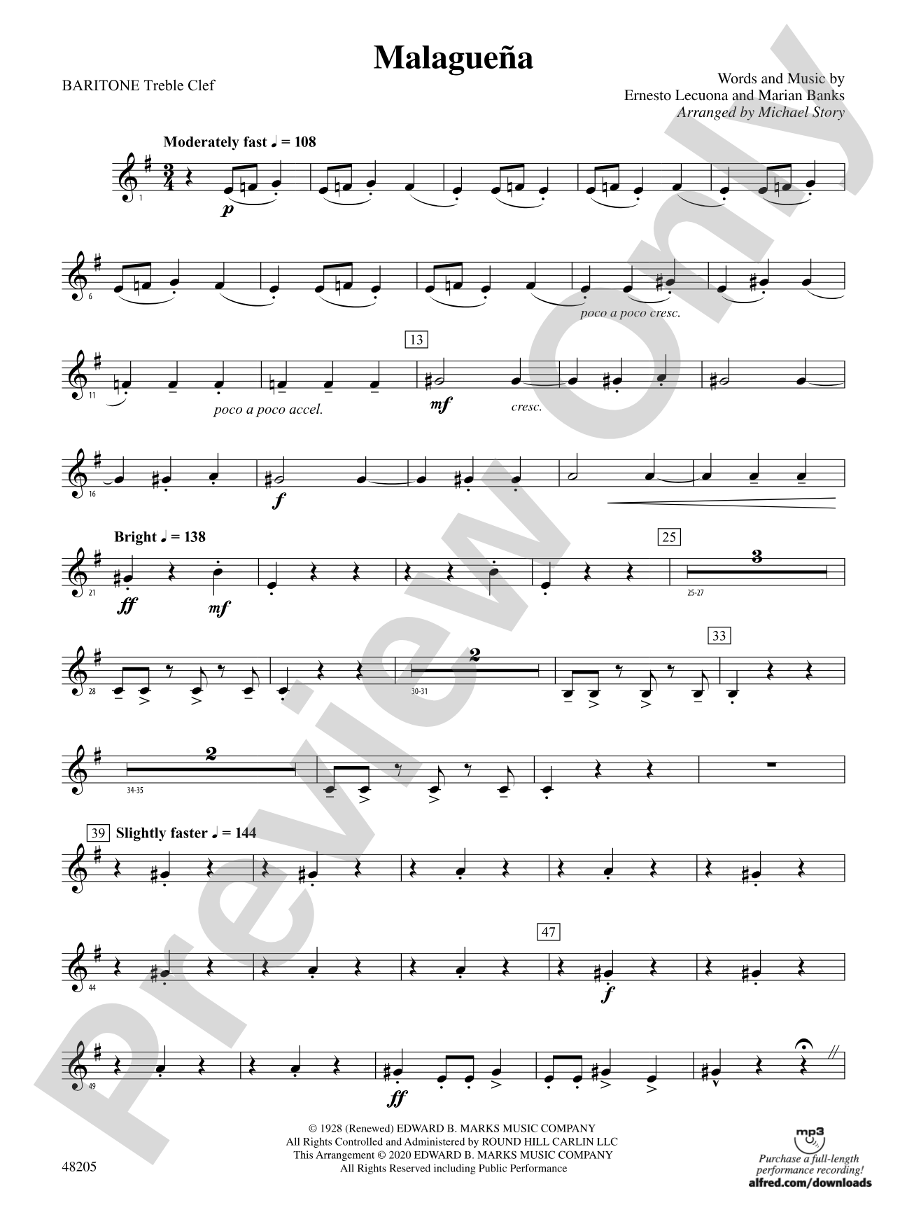 Malagueña: Baritone T.C.