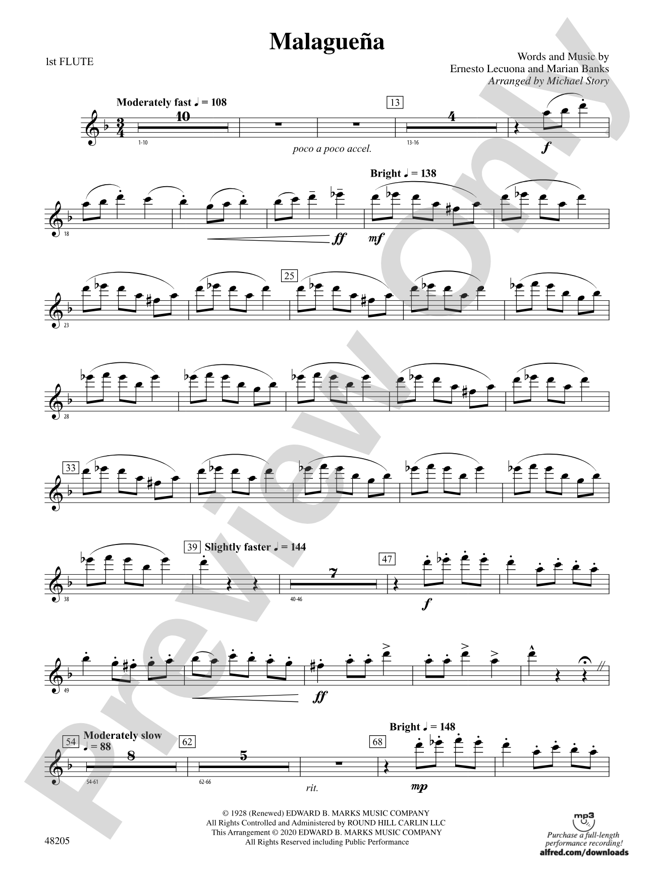 Malagueña: Flute