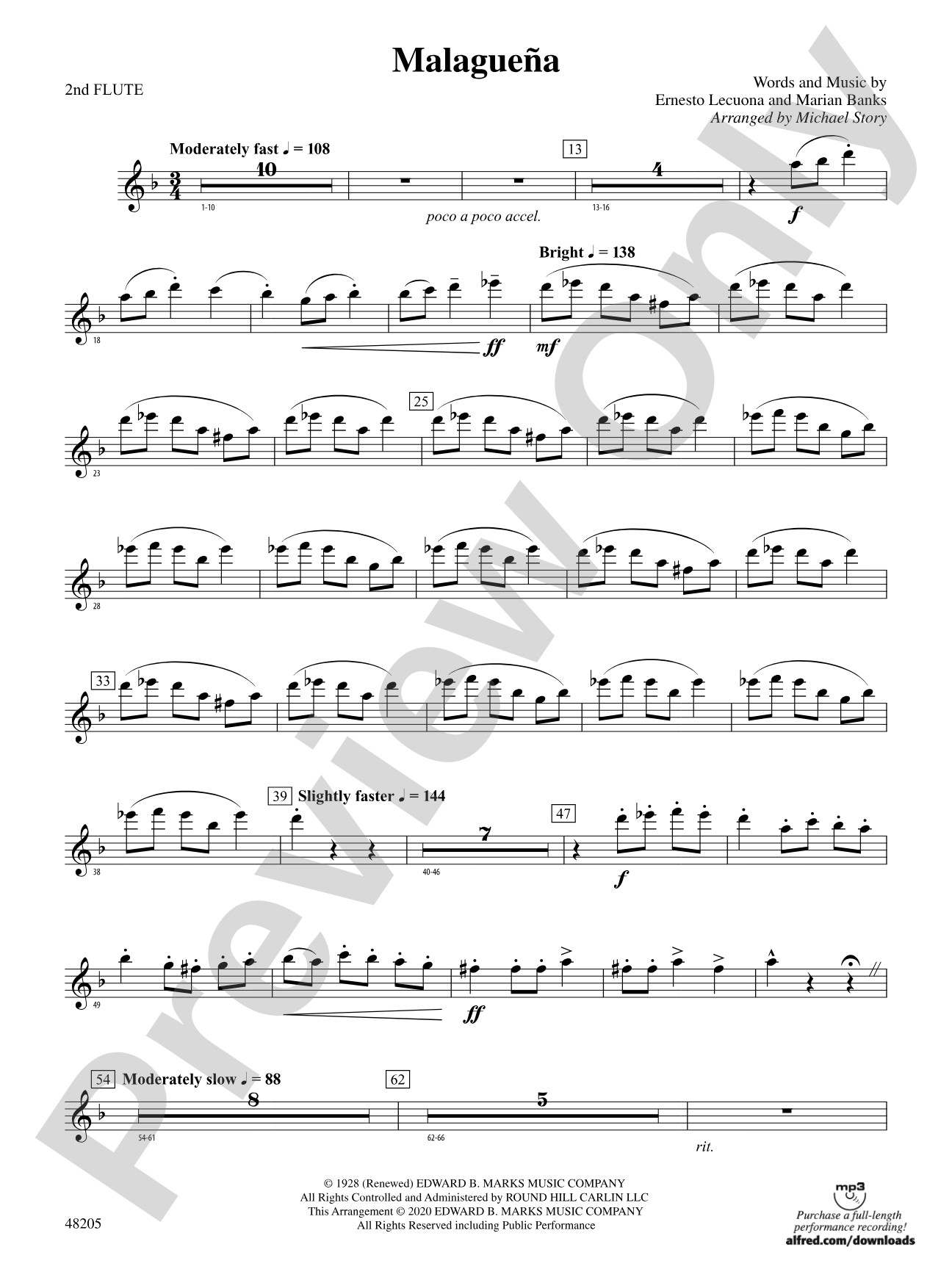 Malagueña: 2nd Flute