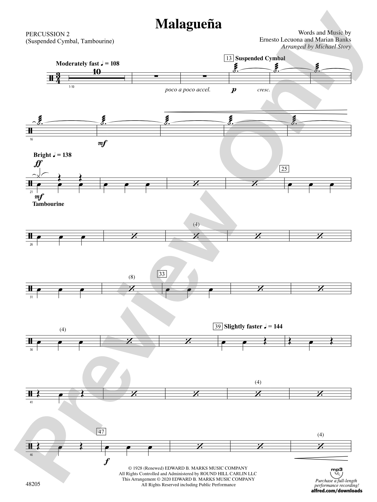 Malagueña: 2nd Percussion
