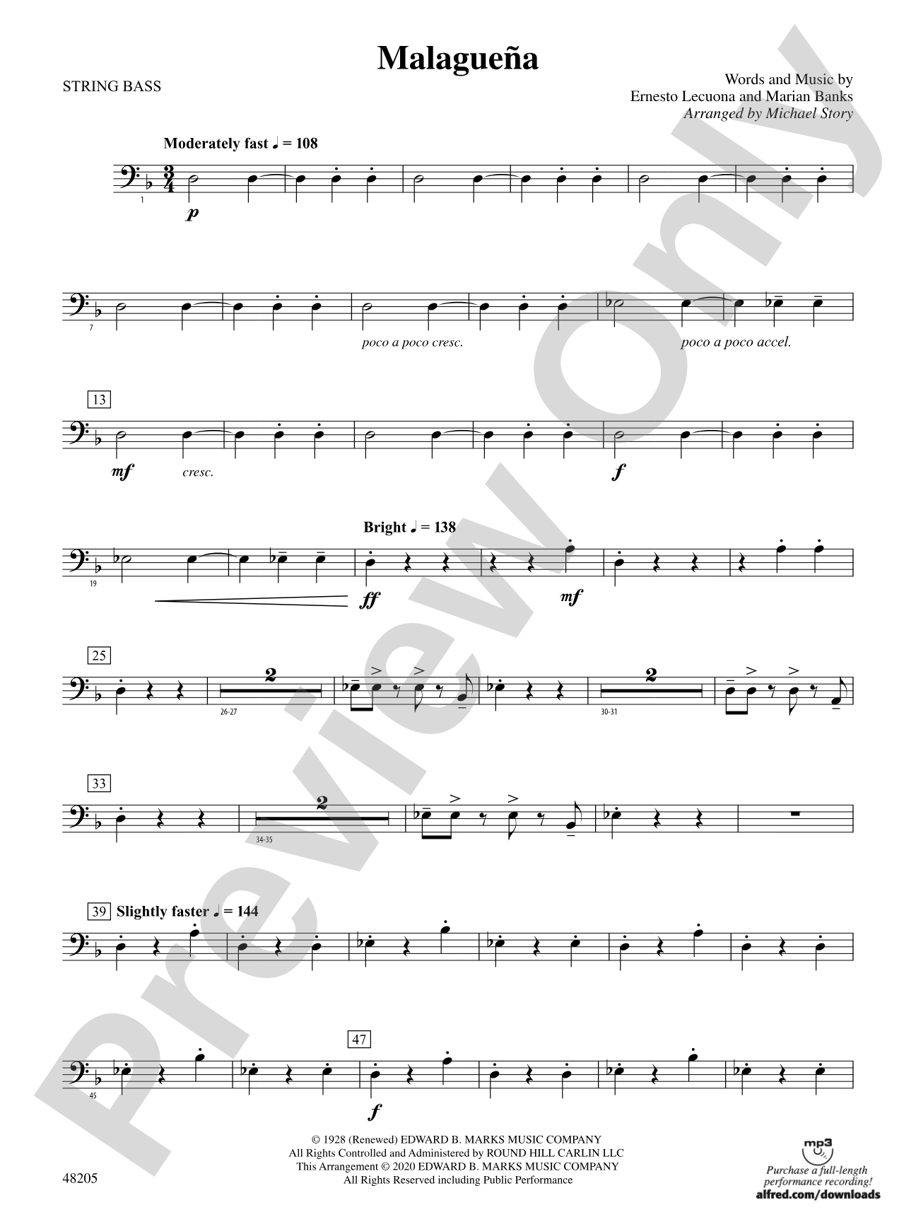 Malagueña: String Bass