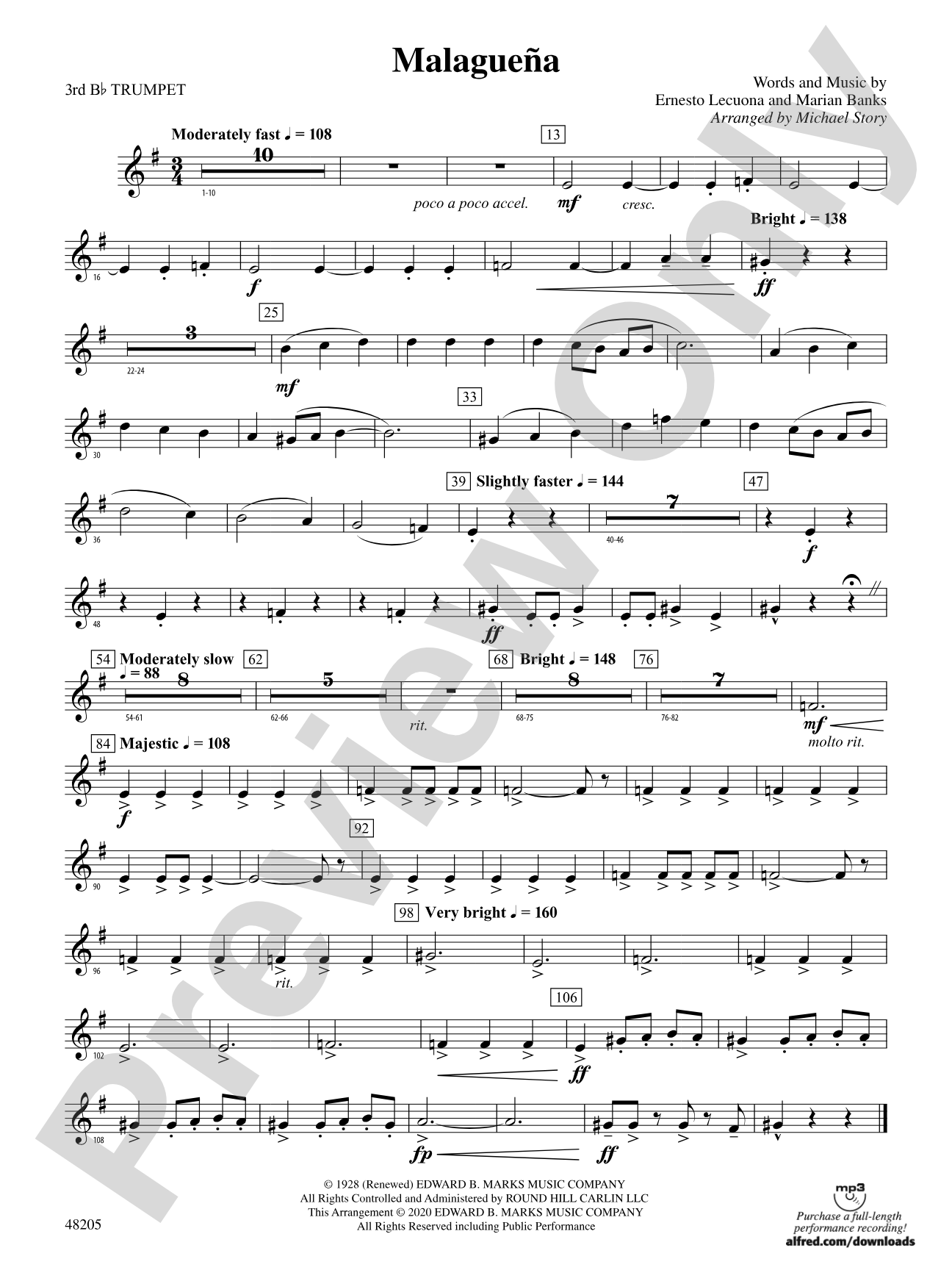 Malagueña: 3rd B-flat Trumpet