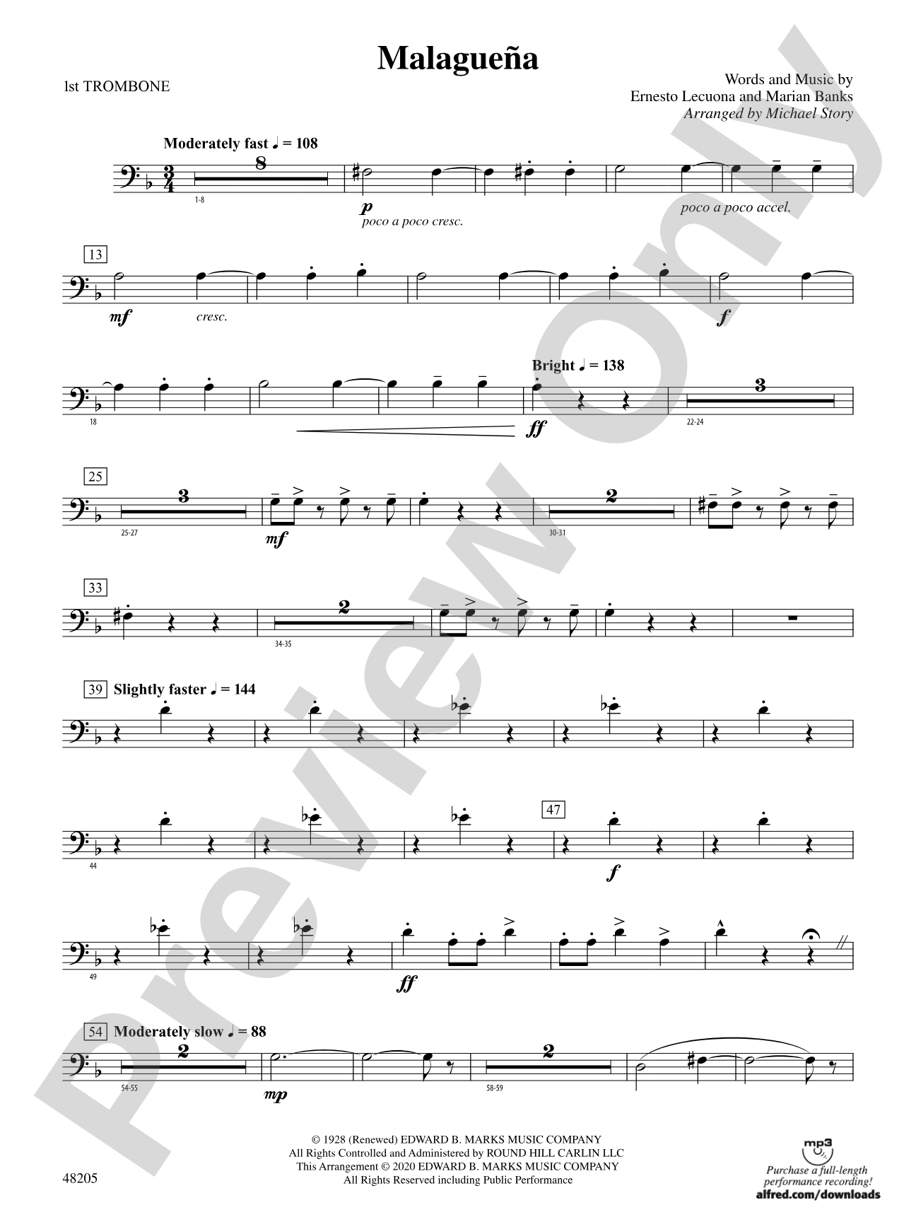 Malagueña: 1st Trombone
