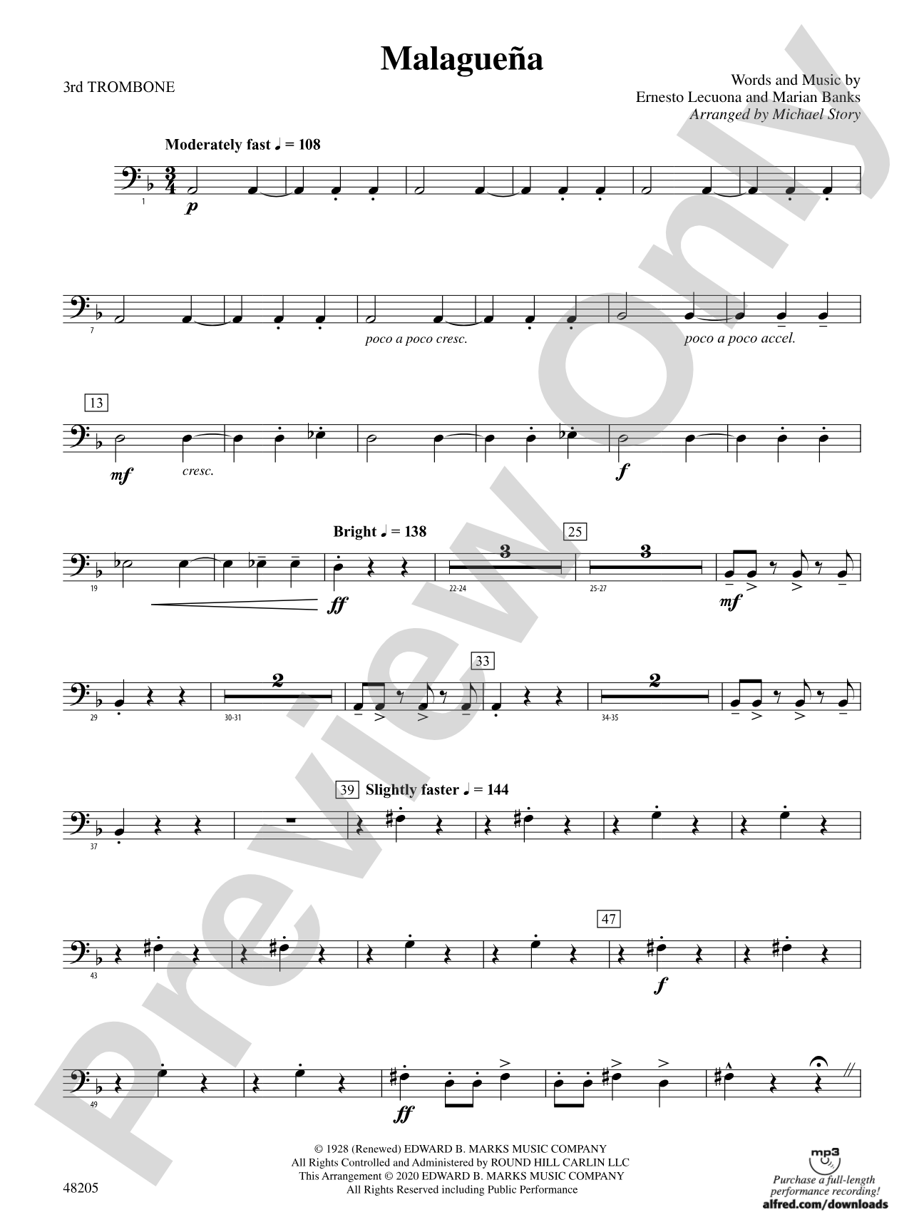 Malagueña: 3rd Trombone
