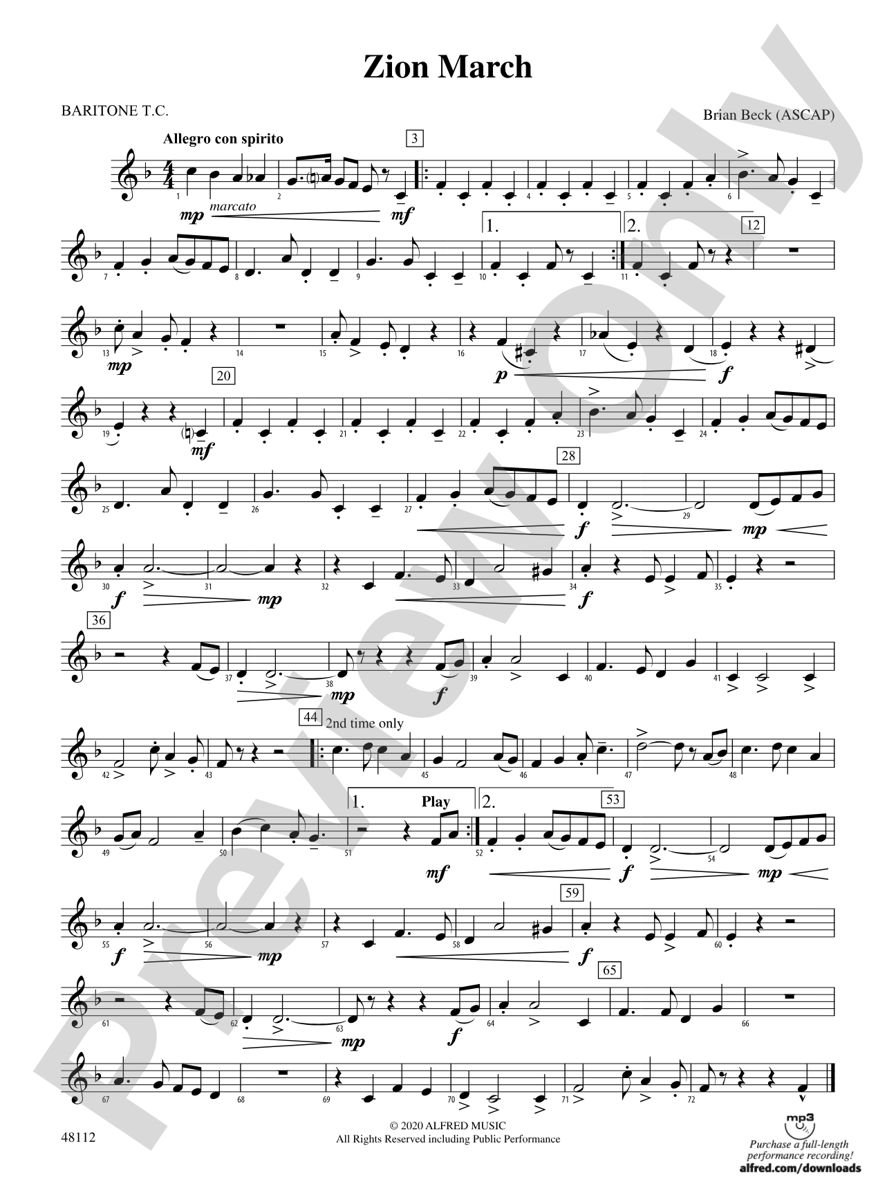 Zion March: Baritone T.C.