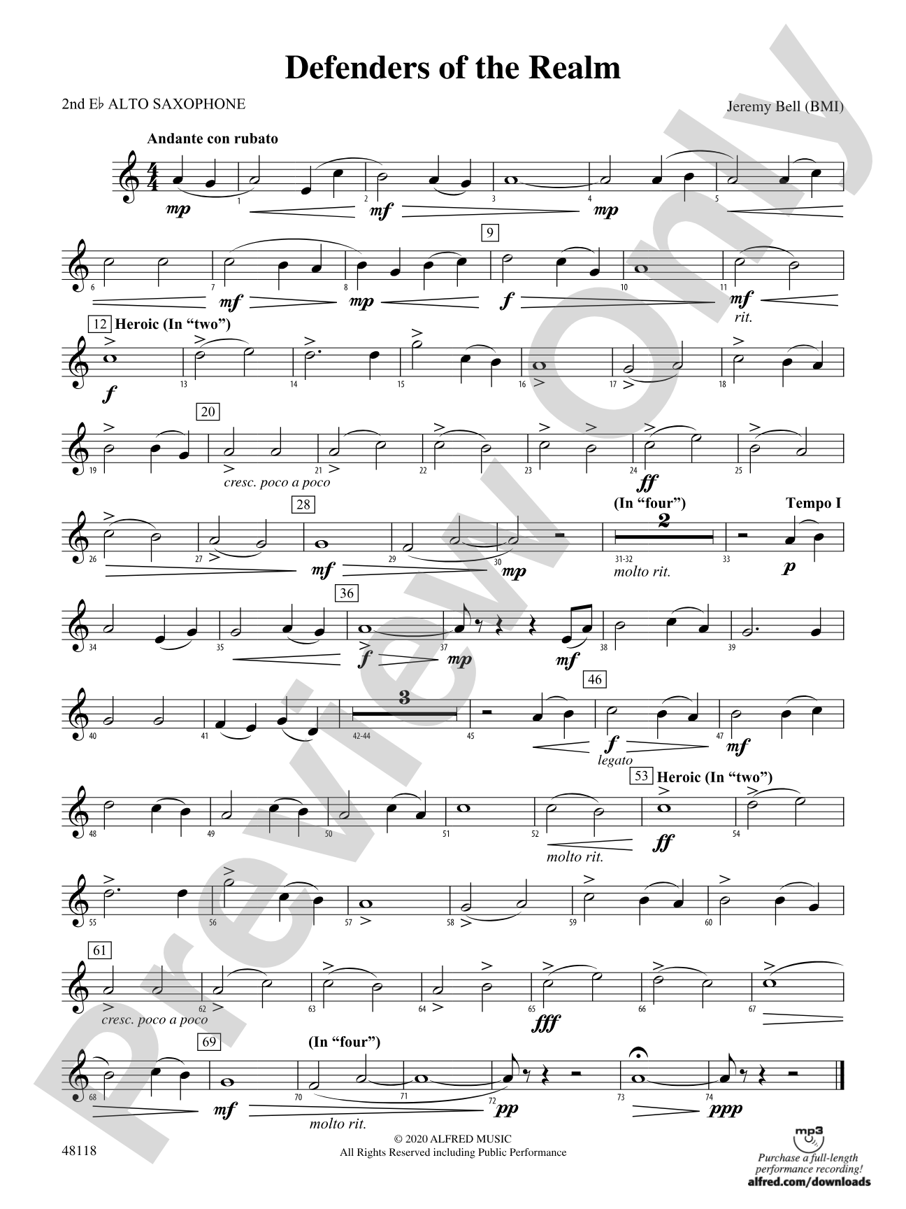 Defenders of the Realm: 2nd E-flat Alto Saxophone