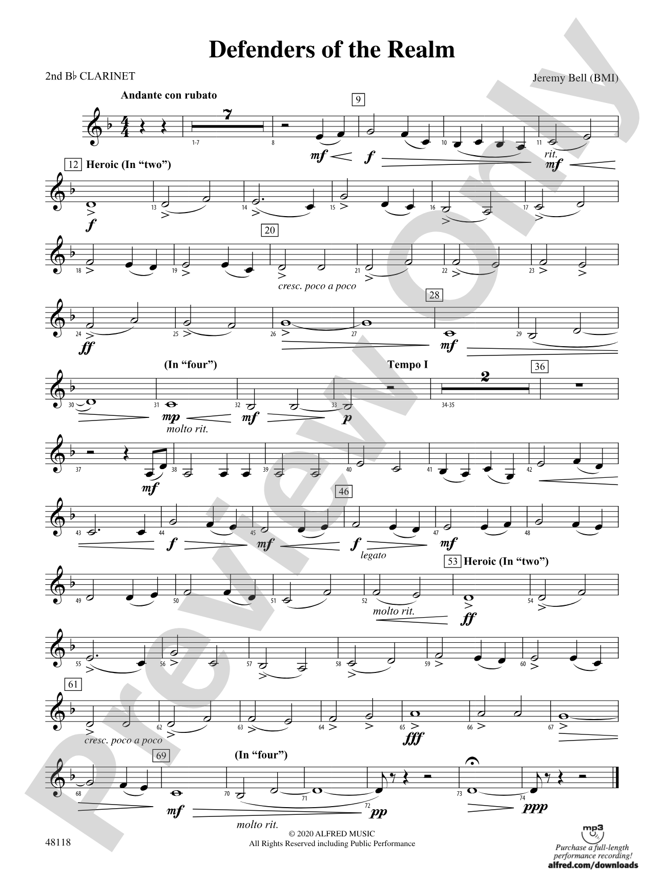 Defenders of the Realm: 2nd B-flat Clarinet