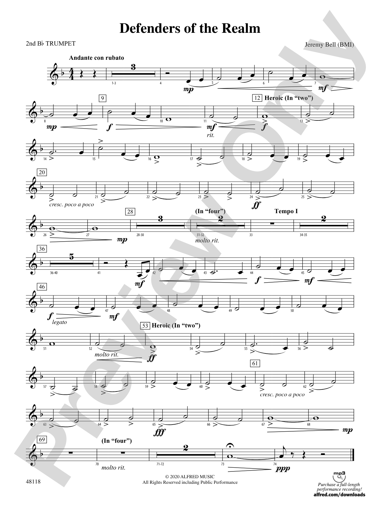 Defenders of the Realm: 2nd B-flat Trumpet